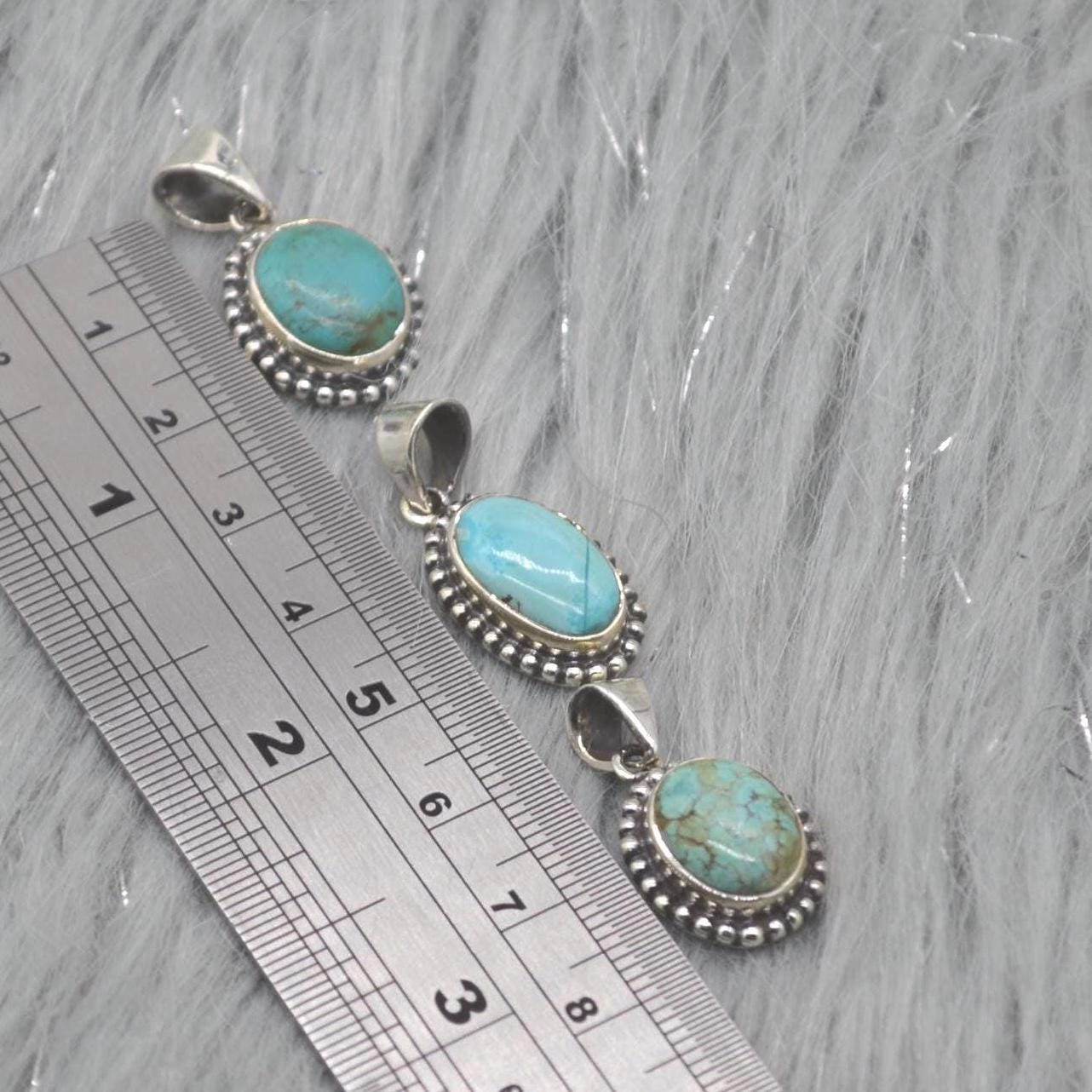 Turquoise Pendant: Sterling Silver, December Birthstone, Blue Gemstone