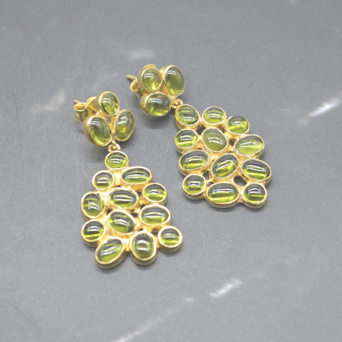 Peridot Gold Earrings: Sterling Silver, Green Gemstone, August Birthstone Jewelry