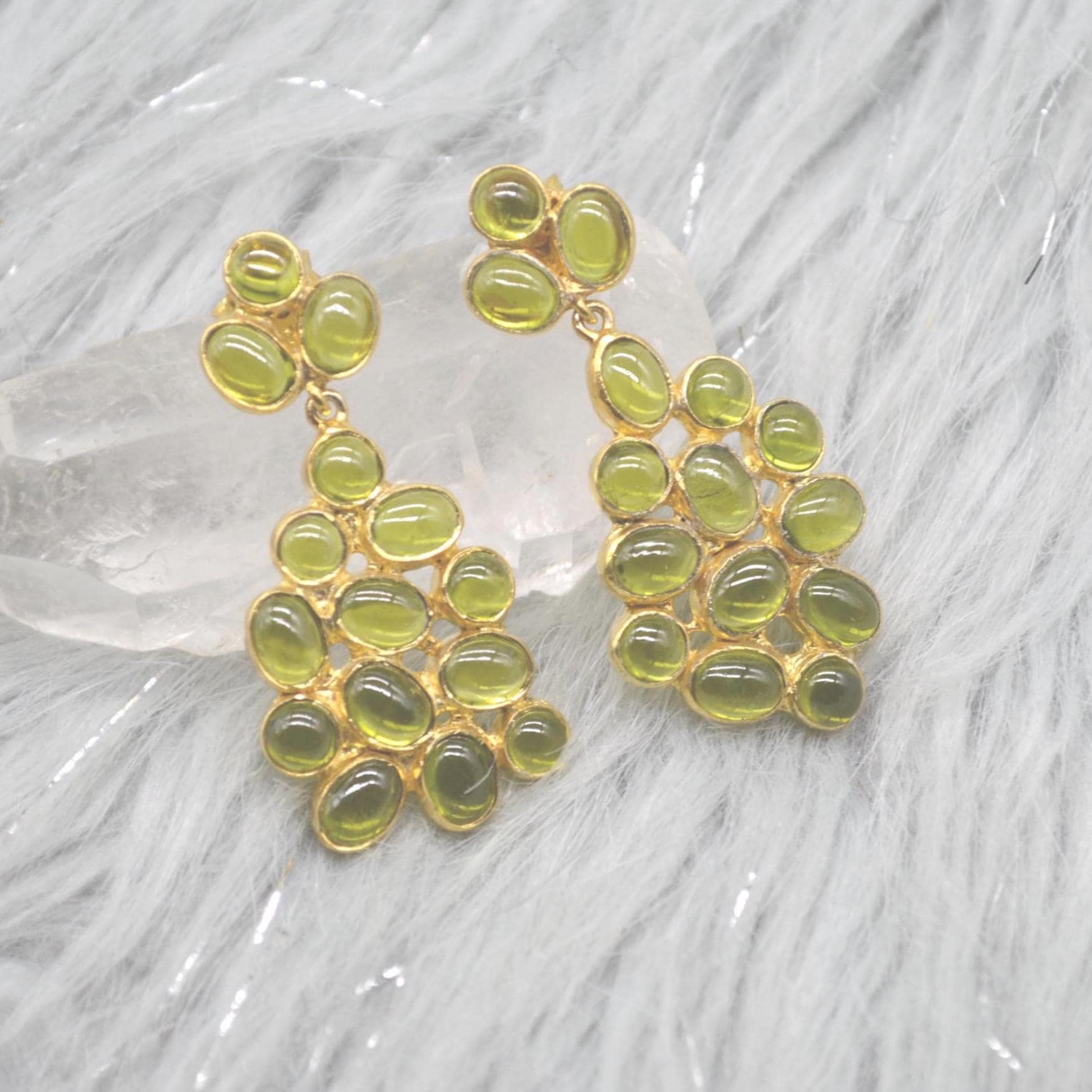 Peridot Gold Earrings: Sterling Silver, Green Gemstone, August Birthstone Jewelry