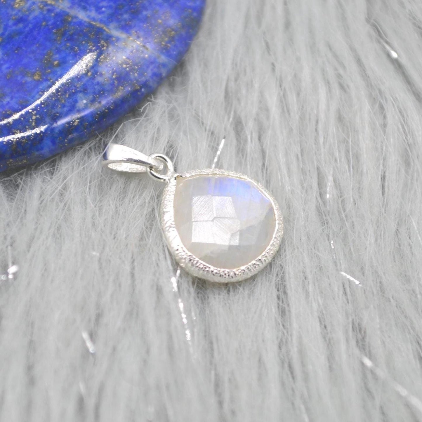 Moonstone Pendant: Sterling Silver, June Birthstone Necklace, White Gemstone Jewelry