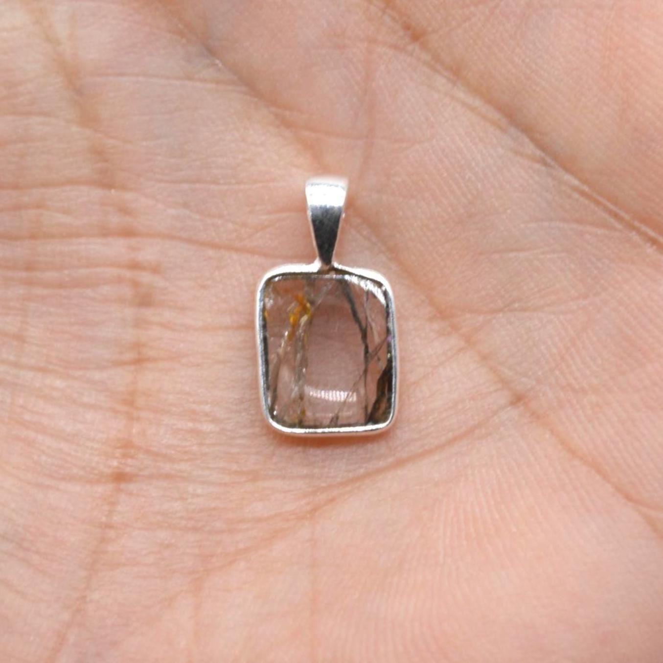 Watermelon Tourmaline Pendant Necklace: Sterling Silver, October Birthstone