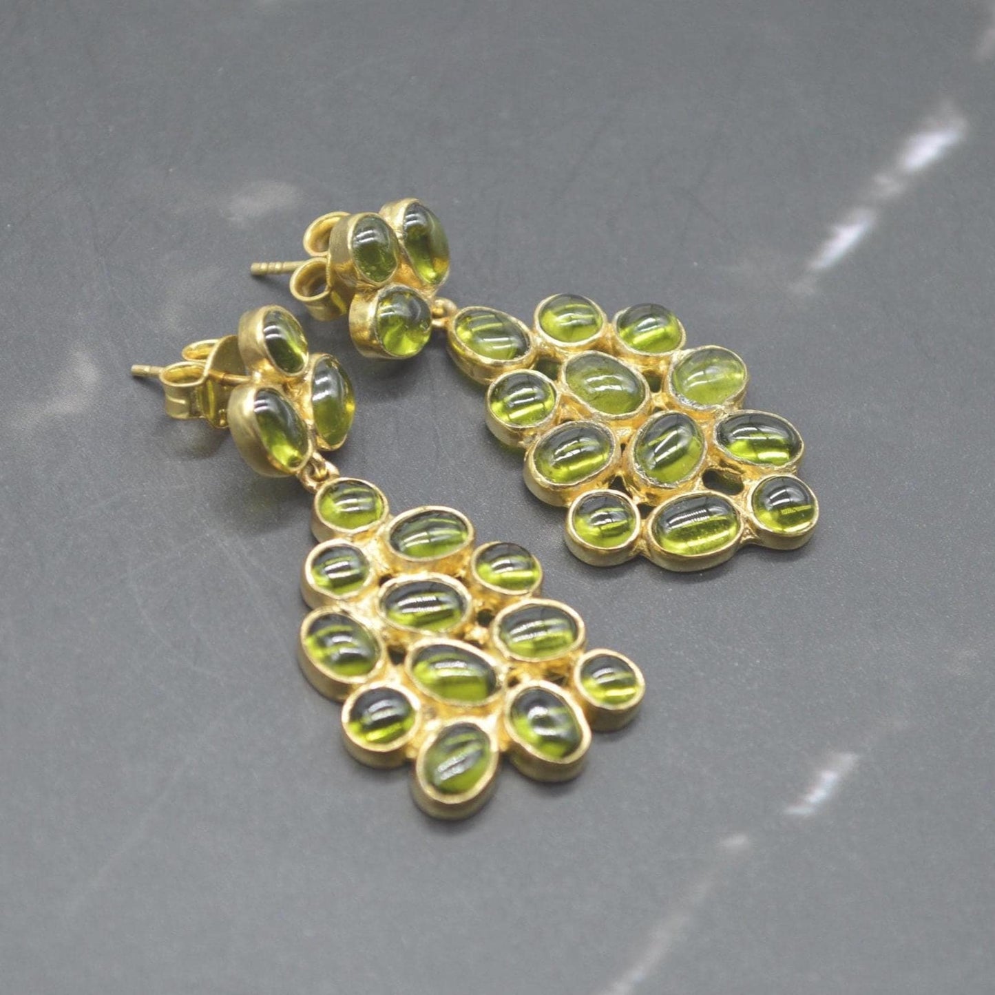 Peridot Gold Earrings: Sterling Silver, Green Gemstone, August Birthstone Jewelry