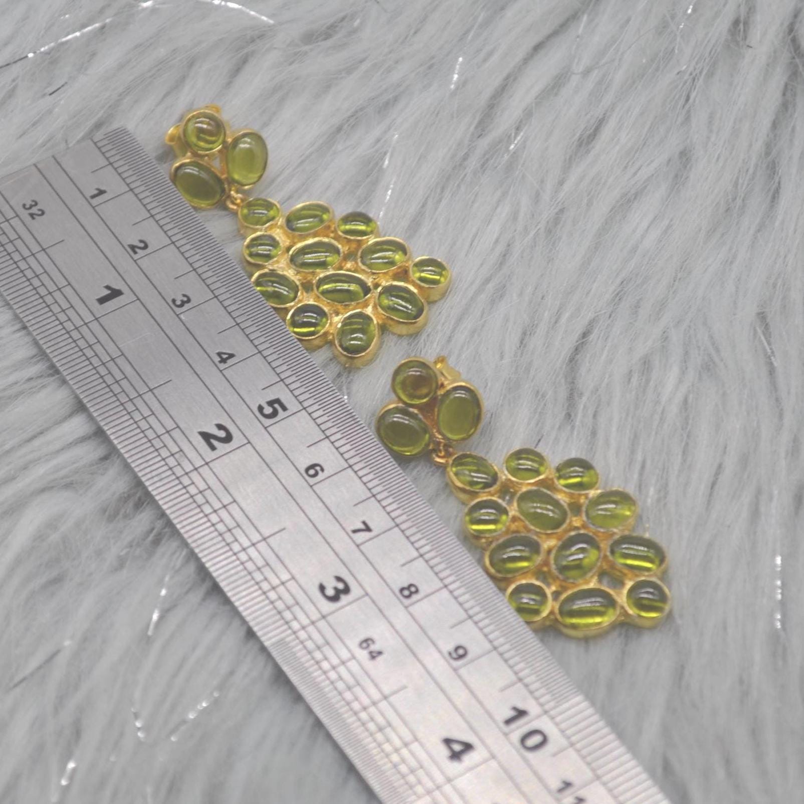 Peridot Gold Earrings: Sterling Silver, Green Gemstone, August Birthstone Jewelry