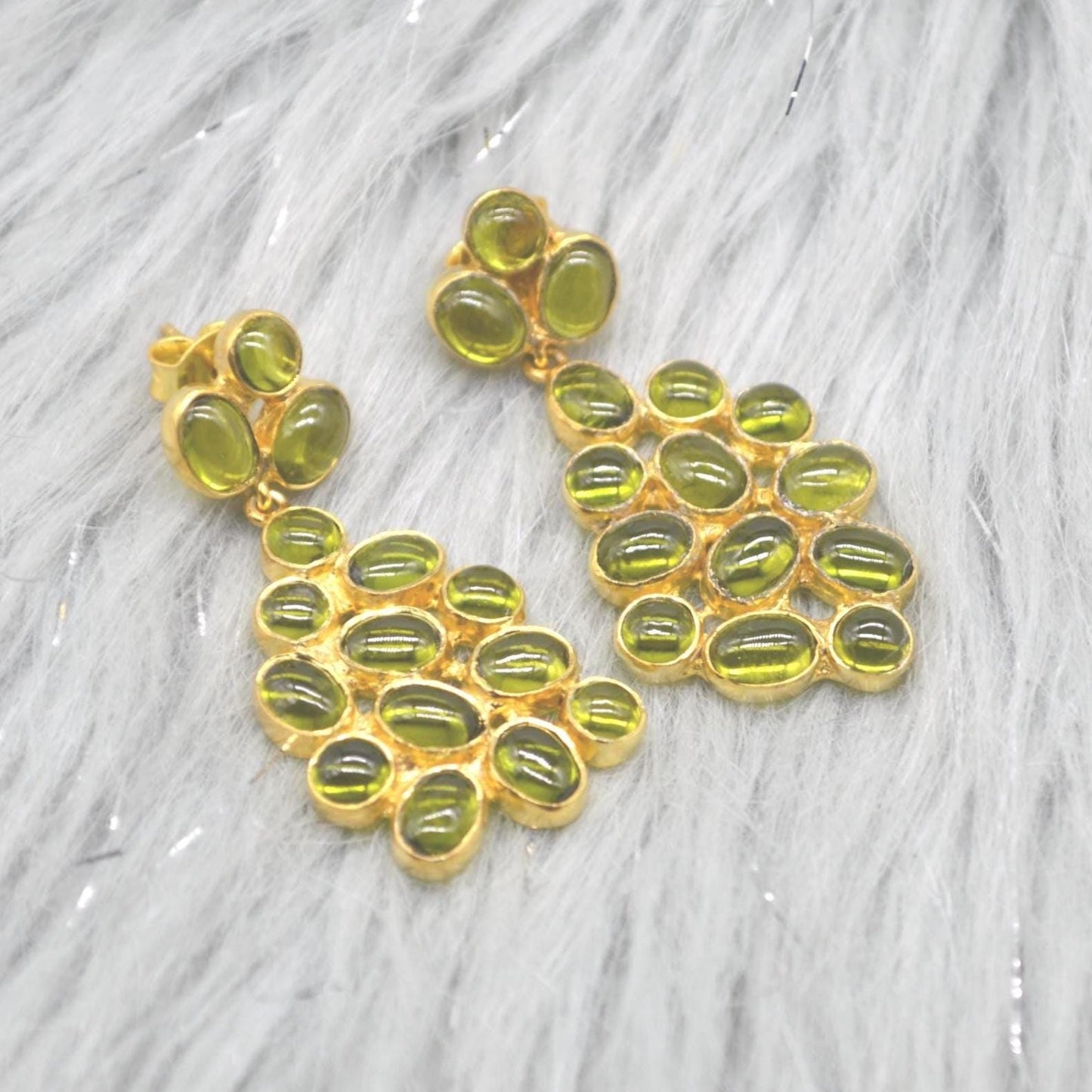 Peridot Gold Earrings: Sterling Silver, Green Gemstone, August Birthstone Jewelry