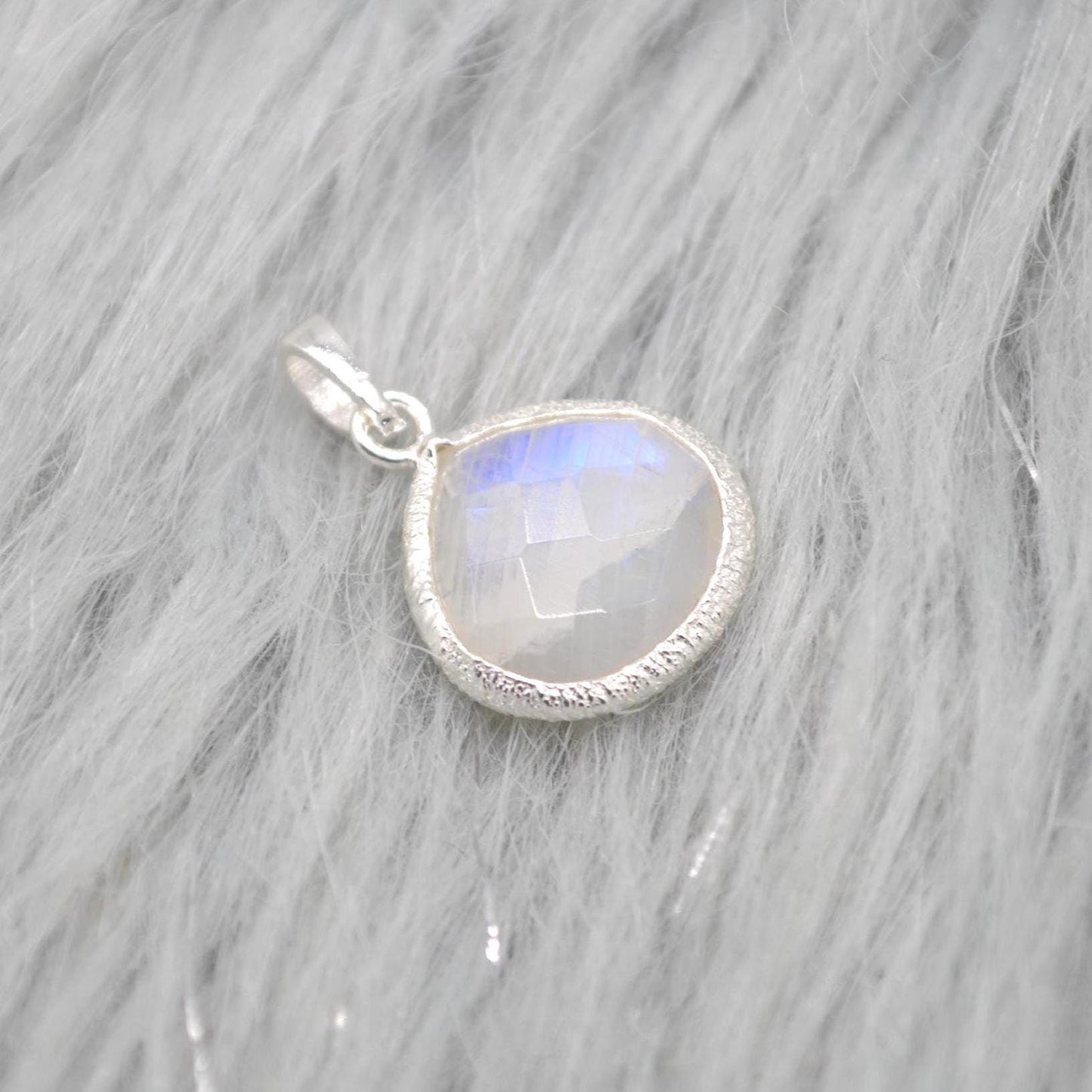 Moonstone Pendant: Sterling Silver, June Birthstone Necklace, White Gemstone Jewelry