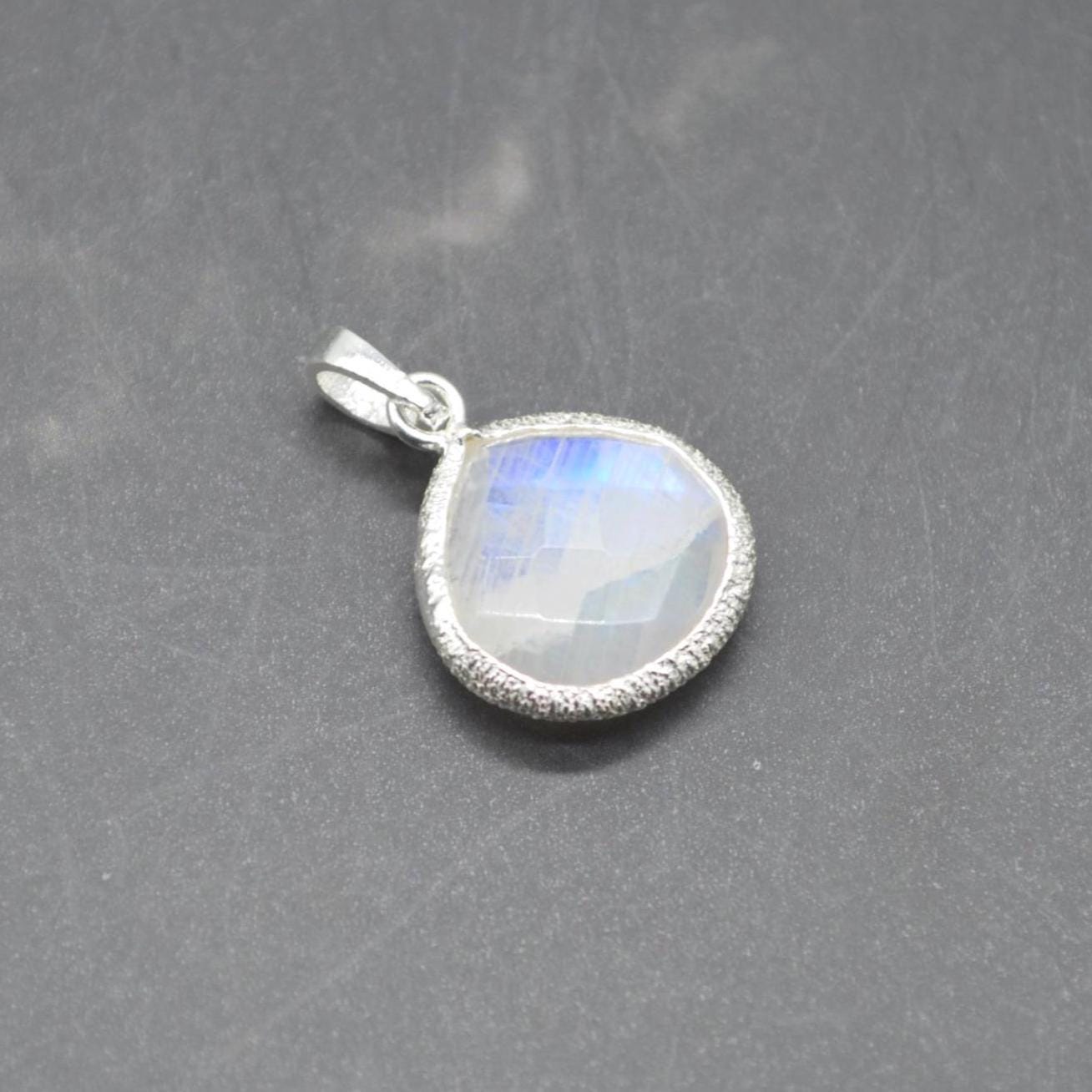 Moonstone Pendant: Sterling Silver, June Birthstone Necklace, White Gemstone Jewelry