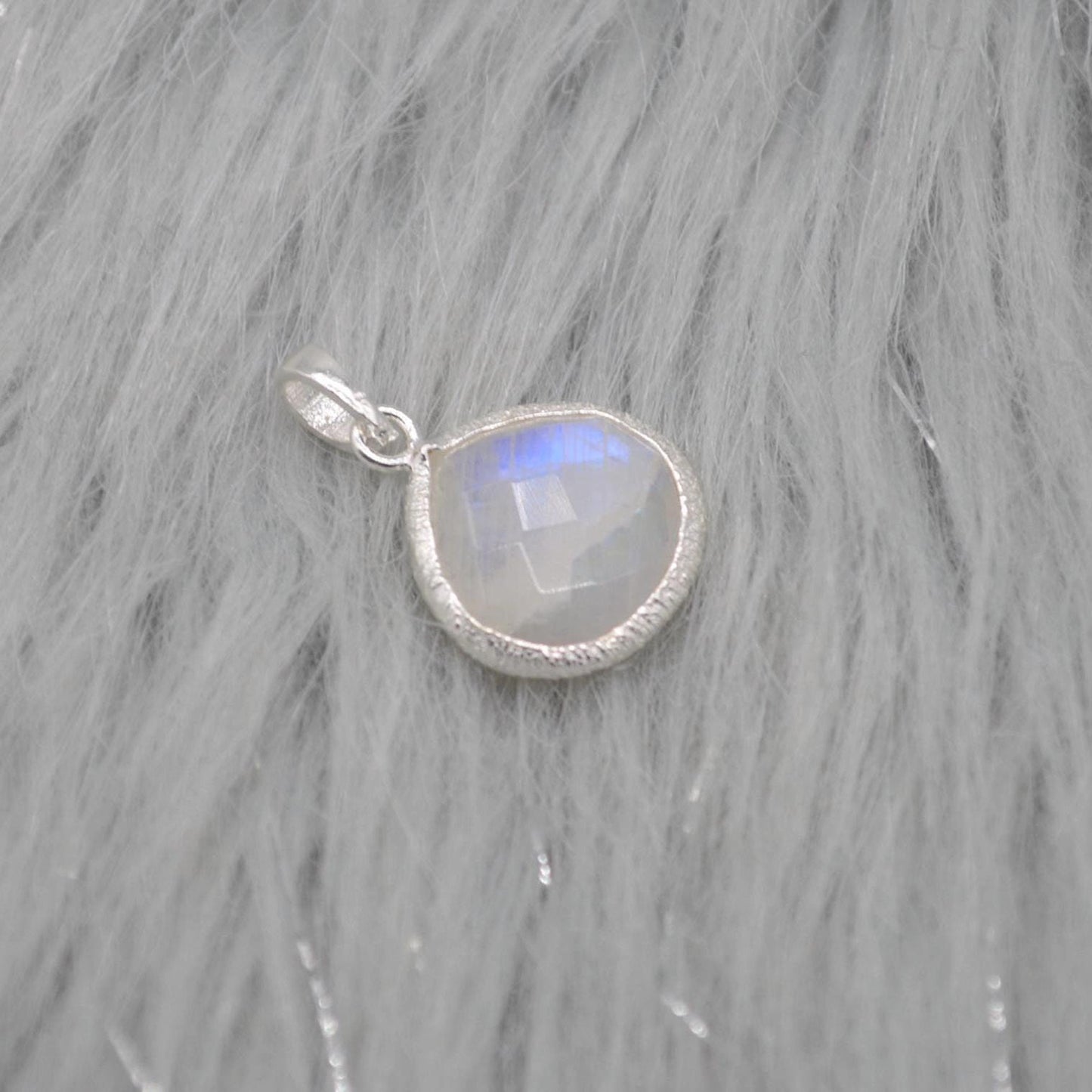 Moonstone Pendant: Sterling Silver, June Birthstone Necklace, White Gemstone Jewelry