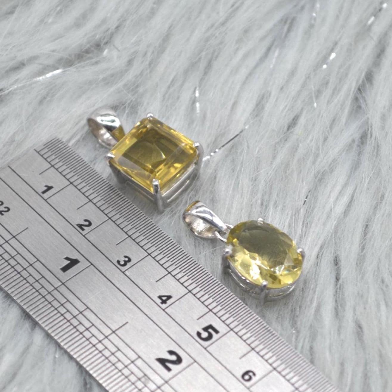 Lemon Quartz Pendant Necklace: Sterling Silver, Yellow Gemstone