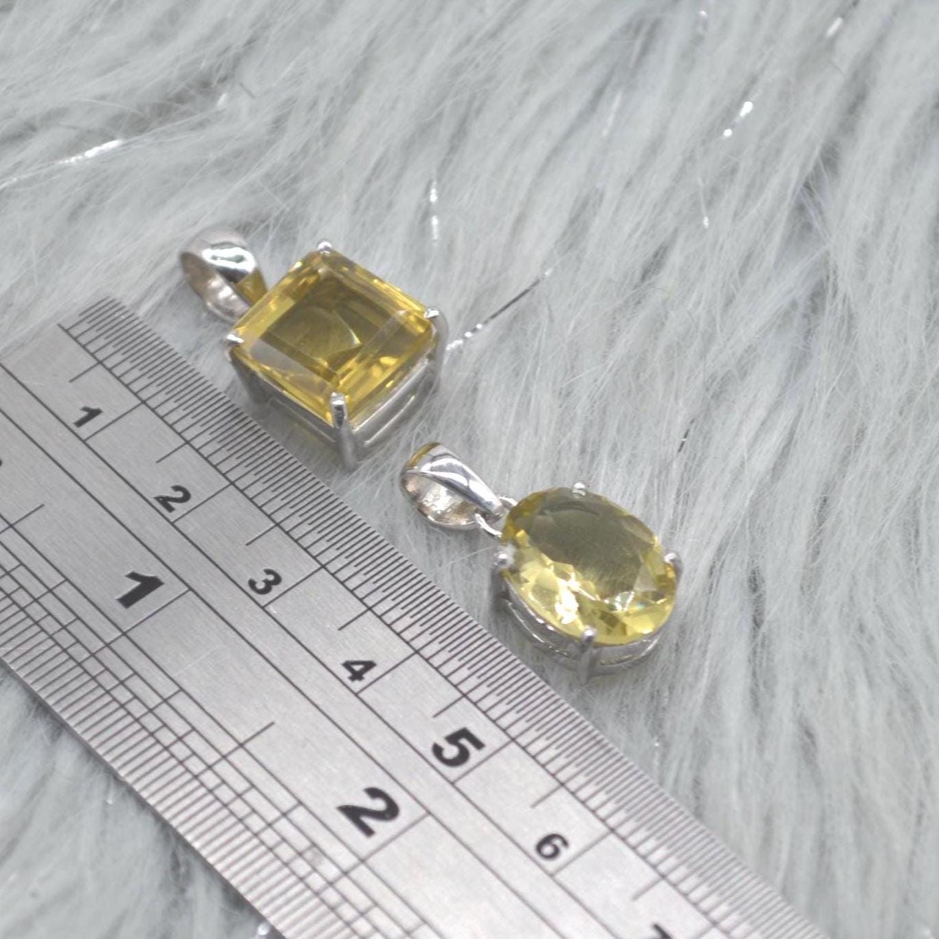 Lemon Quartz Pendant Necklace: Sterling Silver, Yellow Gemstone