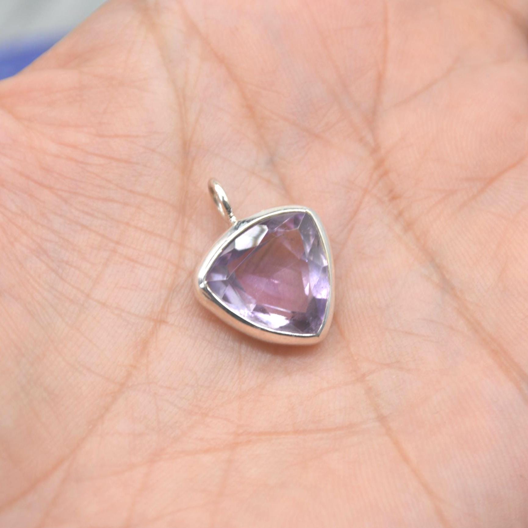 Amethyst Pendant Necklace: Sterling Silver, February Birthstone, Purple Gemstone Jewelry