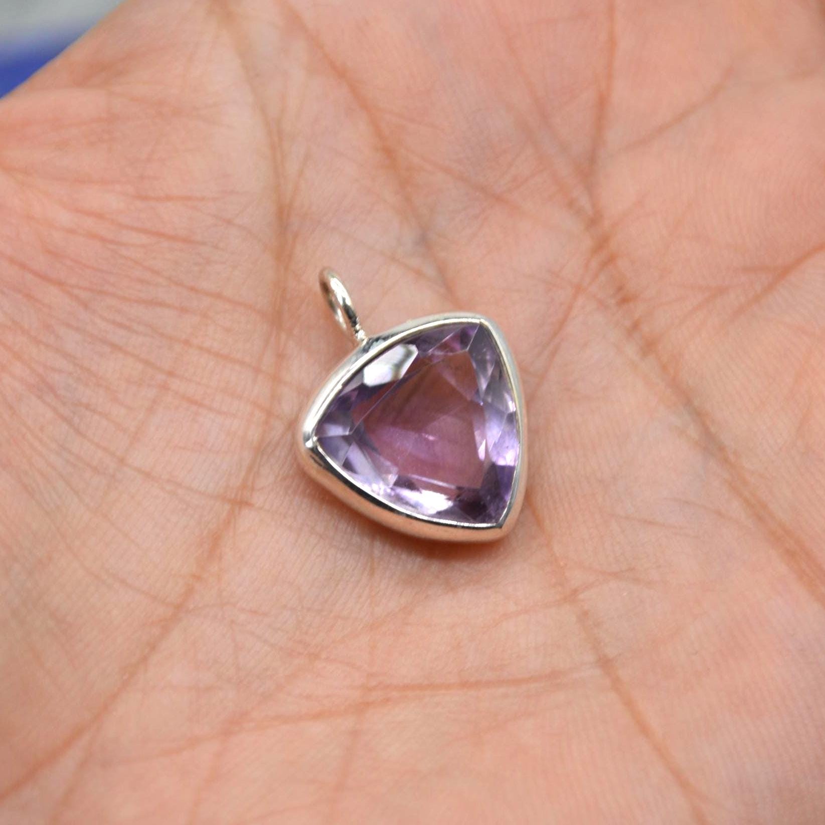 Amethyst Pendant Necklace: Sterling Silver, February Birthstone, Purple Gemstone Jewelry