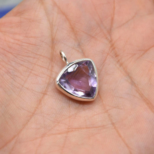Amethyst Pendant Necklace: Sterling Silver, February Birthstone, Purple Gemstone Jewelry