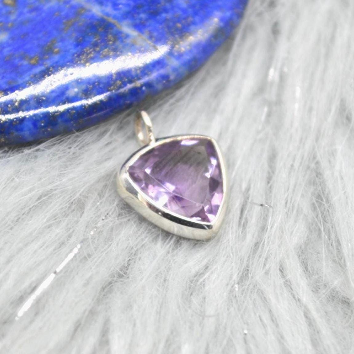 Amethyst Pendant Necklace: Sterling Silver, February Birthstone, Purple Gemstone Jewelry