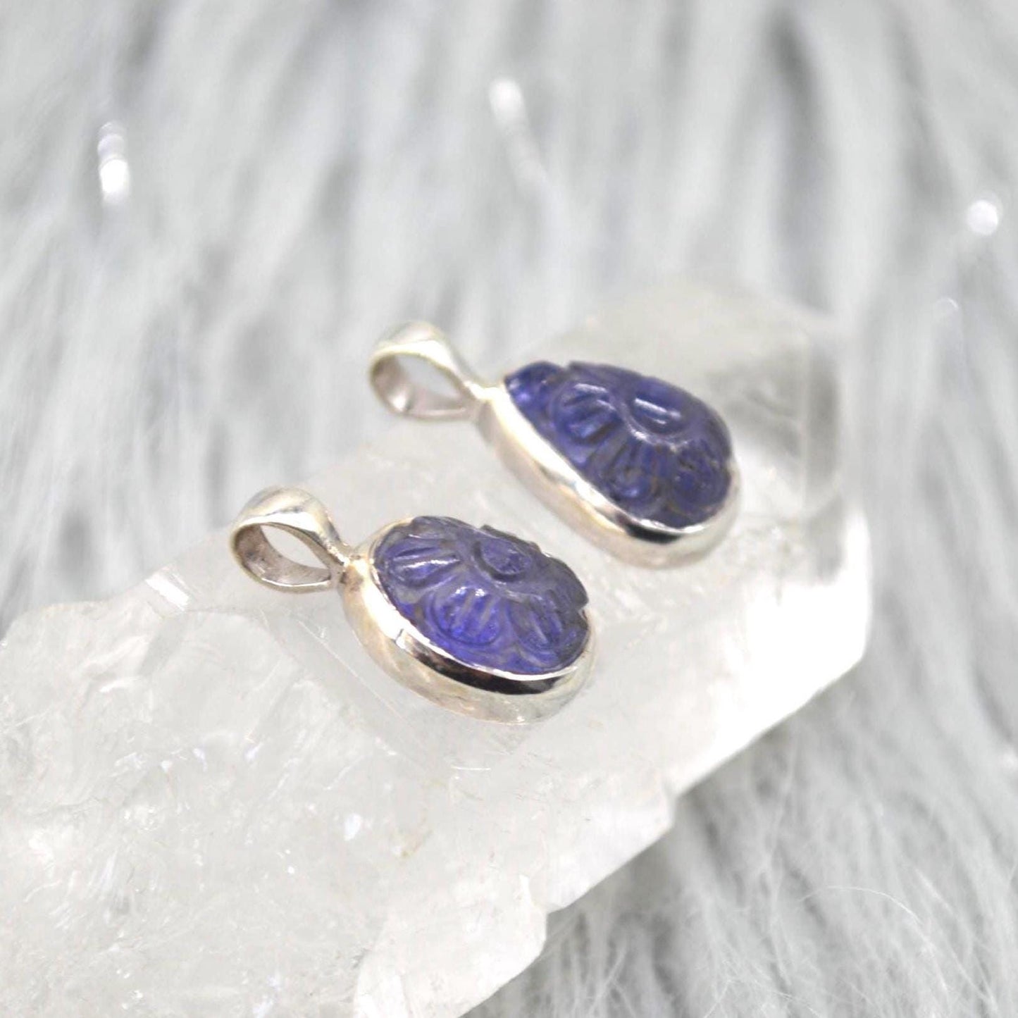 Tanzanite Pendant Necklace: Sterling Silver, Blue Gemstone, December Birthstone