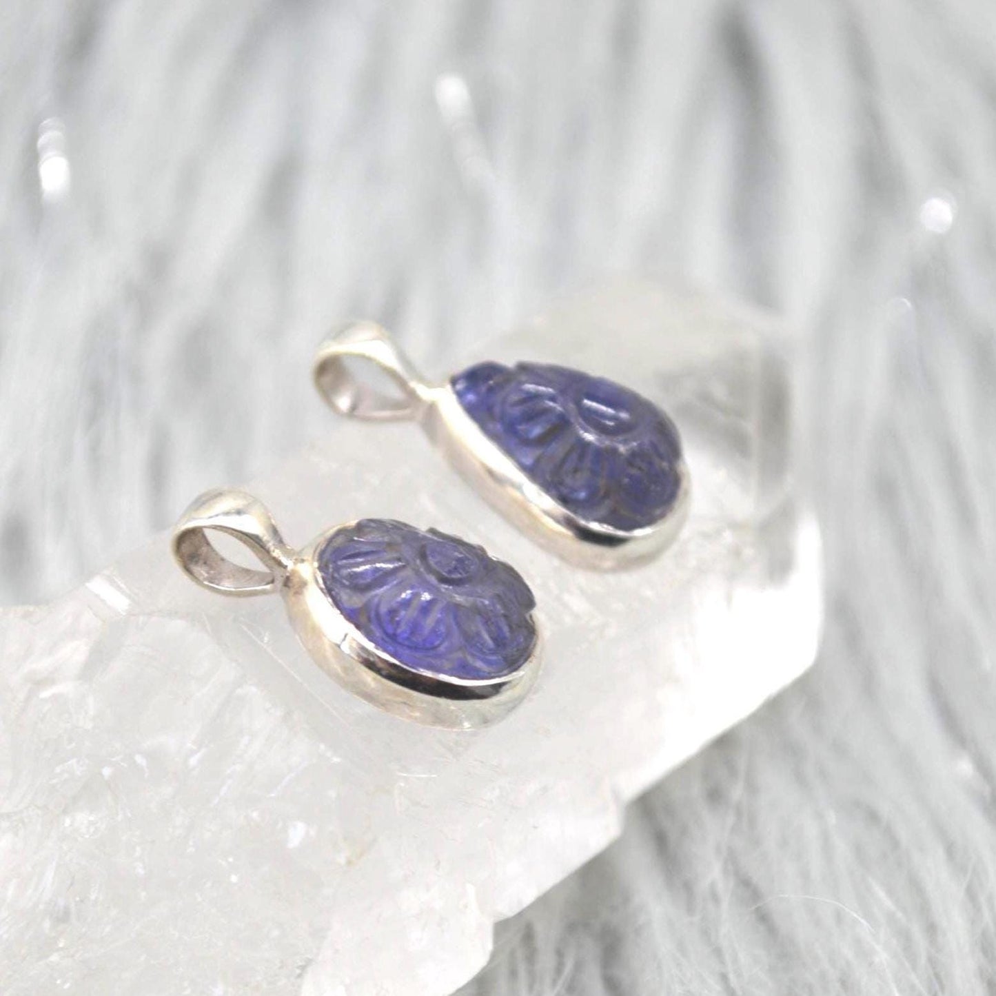 Tanzanite Pendant Necklace: Sterling Silver, Blue Gemstone, December Birthstone