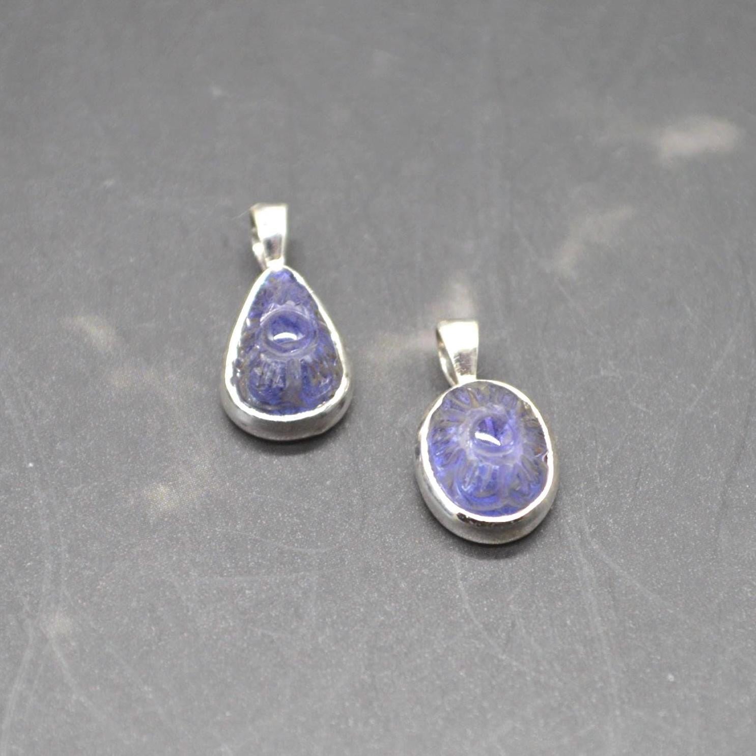 Tanzanite Pendant Necklace: Sterling Silver, Blue Gemstone, December Birthstone
