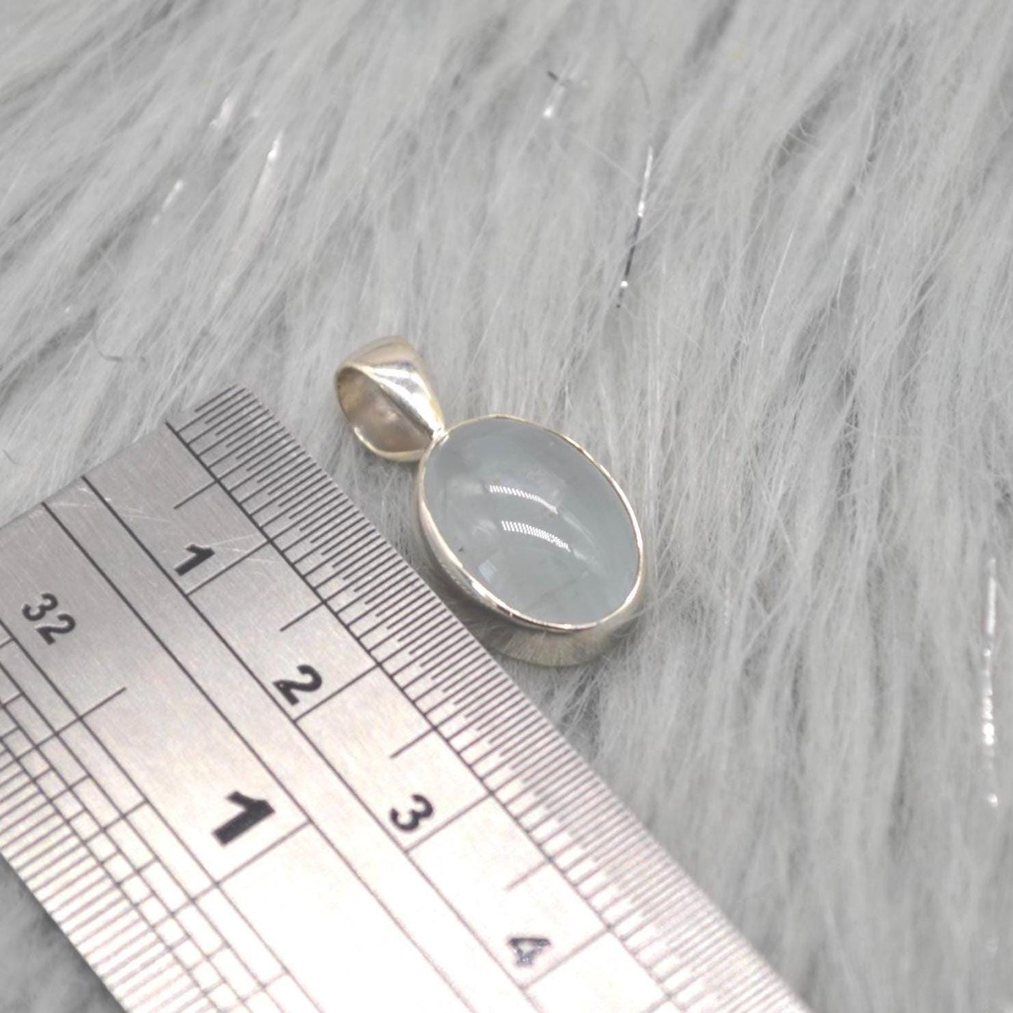 Aquamarine Pendant Necklace: Sterling Silver, March Birthstone, Blue Gemstone, Oval