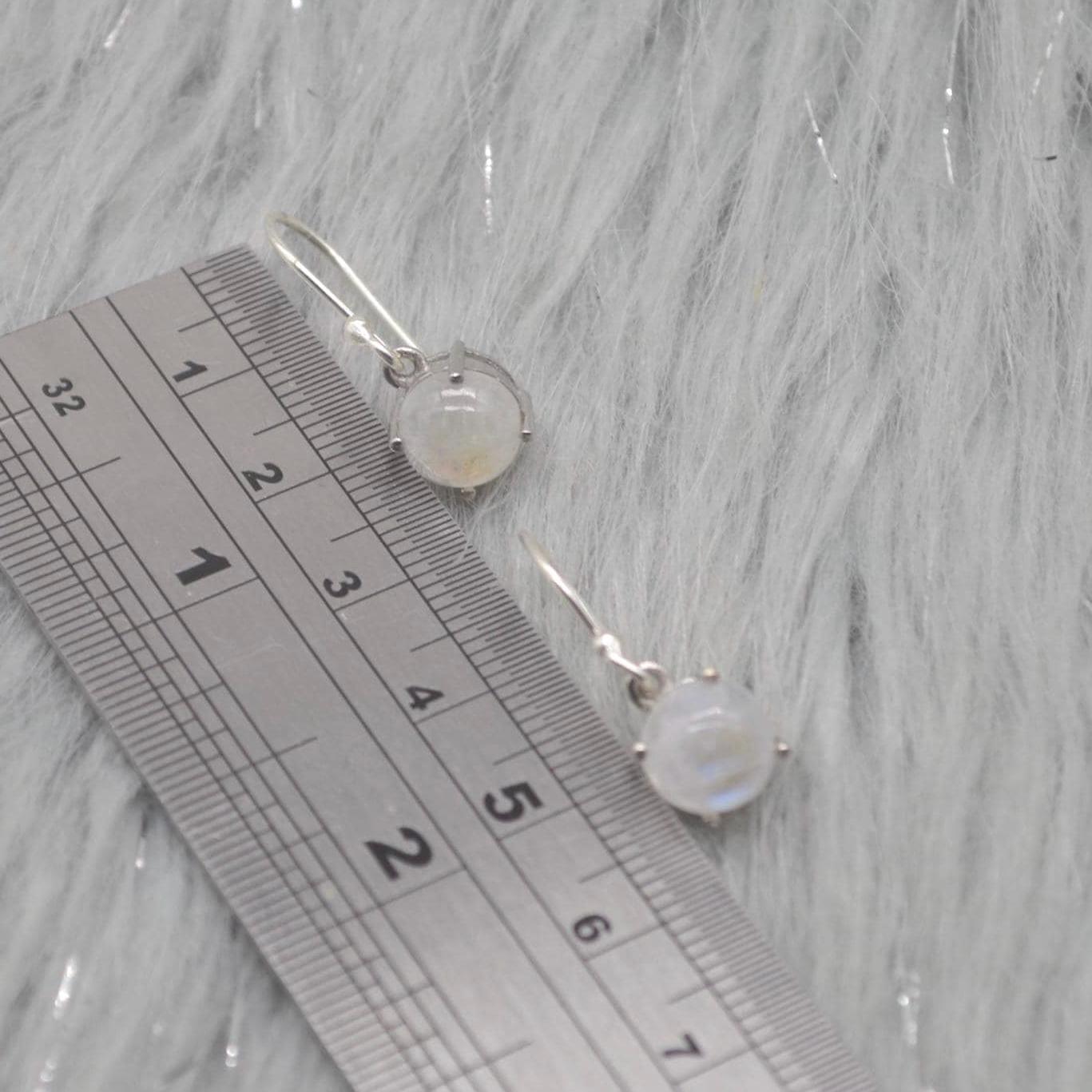 Carnelian or Moonstone Earrings: Sterling Silver, Dangle Drop