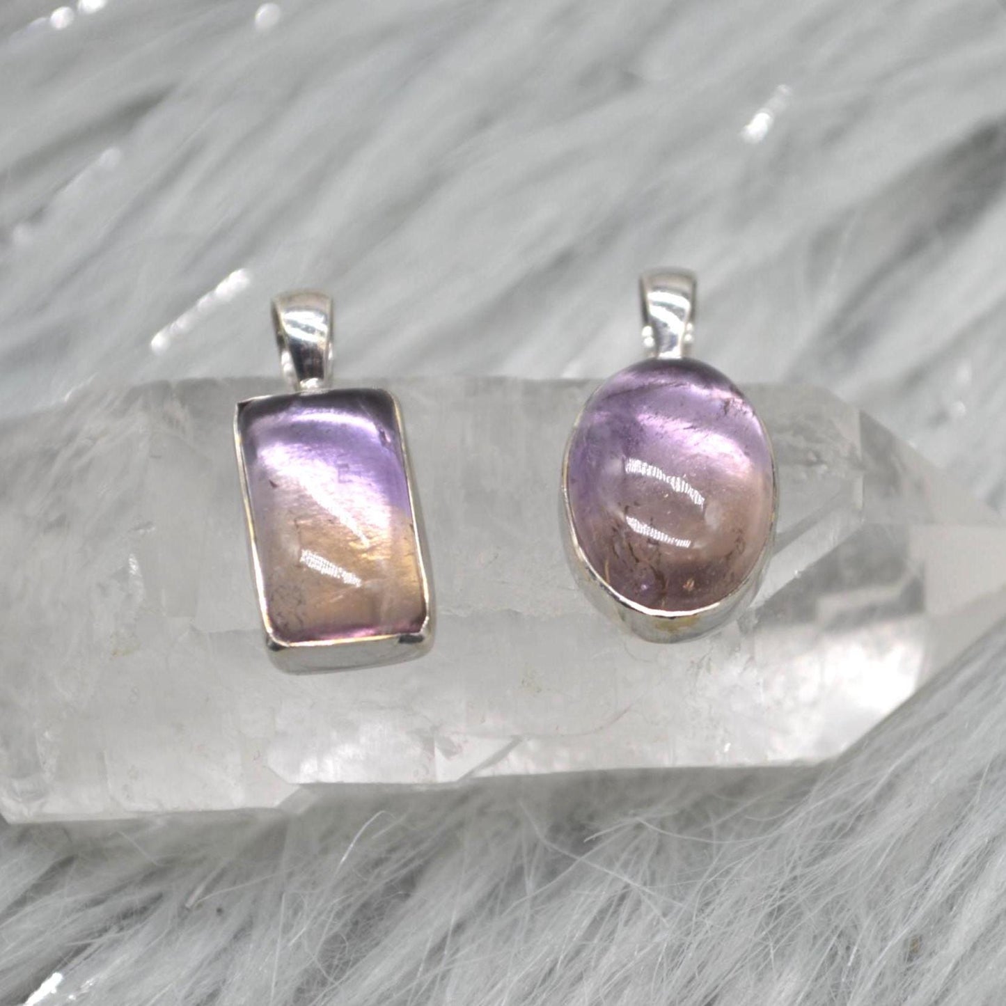 Ametrine Pendant: Sterling Silver, Purple Gemstone