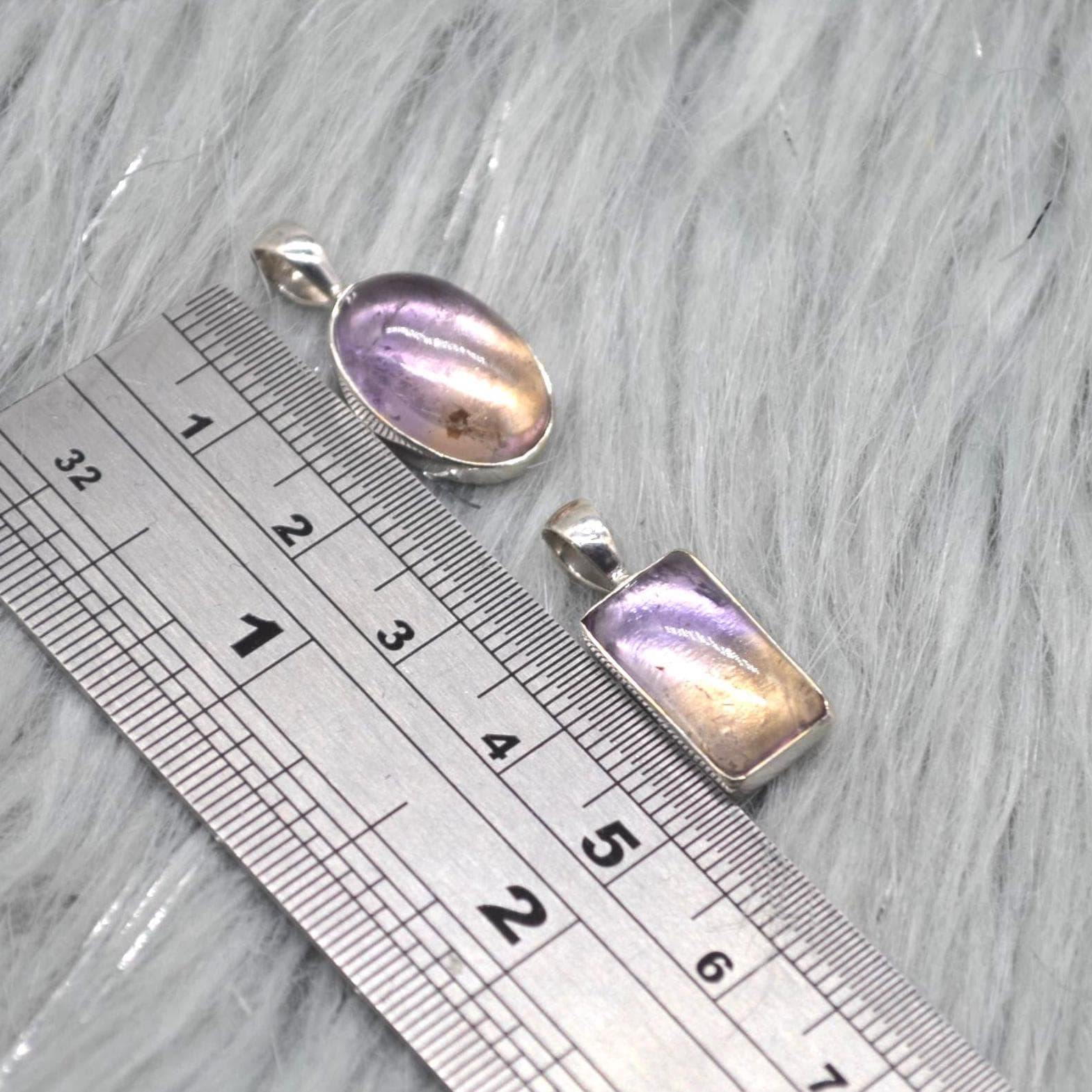 Ametrine Pendant: Sterling Silver, Purple Gemstone