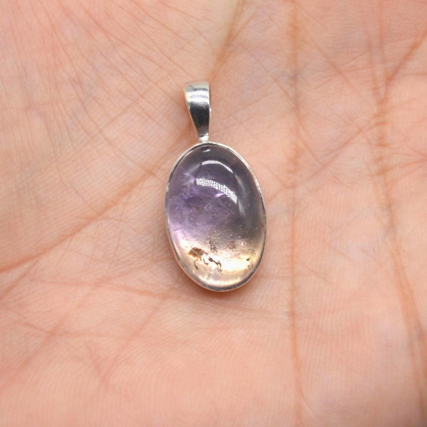 Ametrine Pendant: Sterling Silver, Purple Gemstone