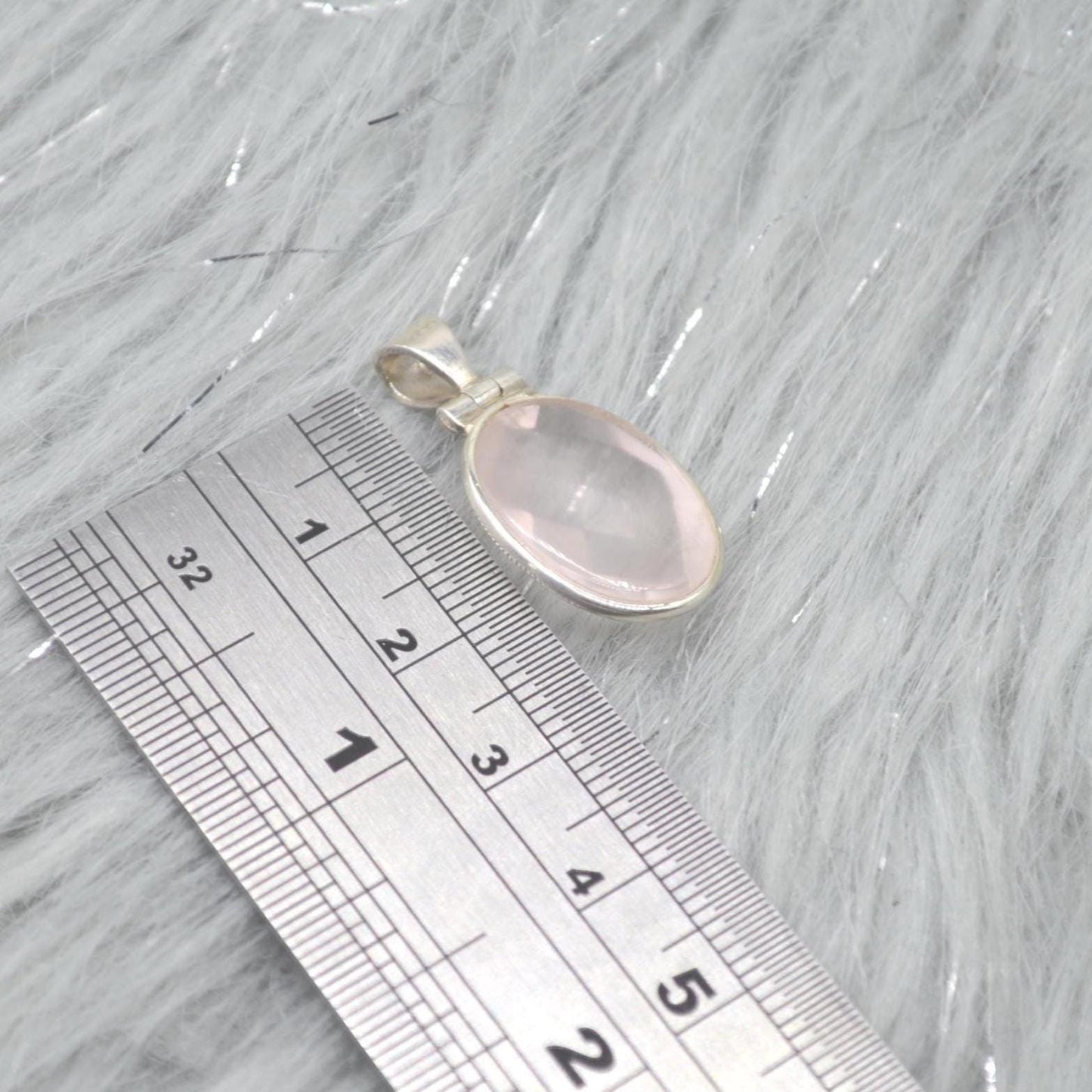 Rose Quartz Oval Pendant: Sterling Silver, Pink Gemstone