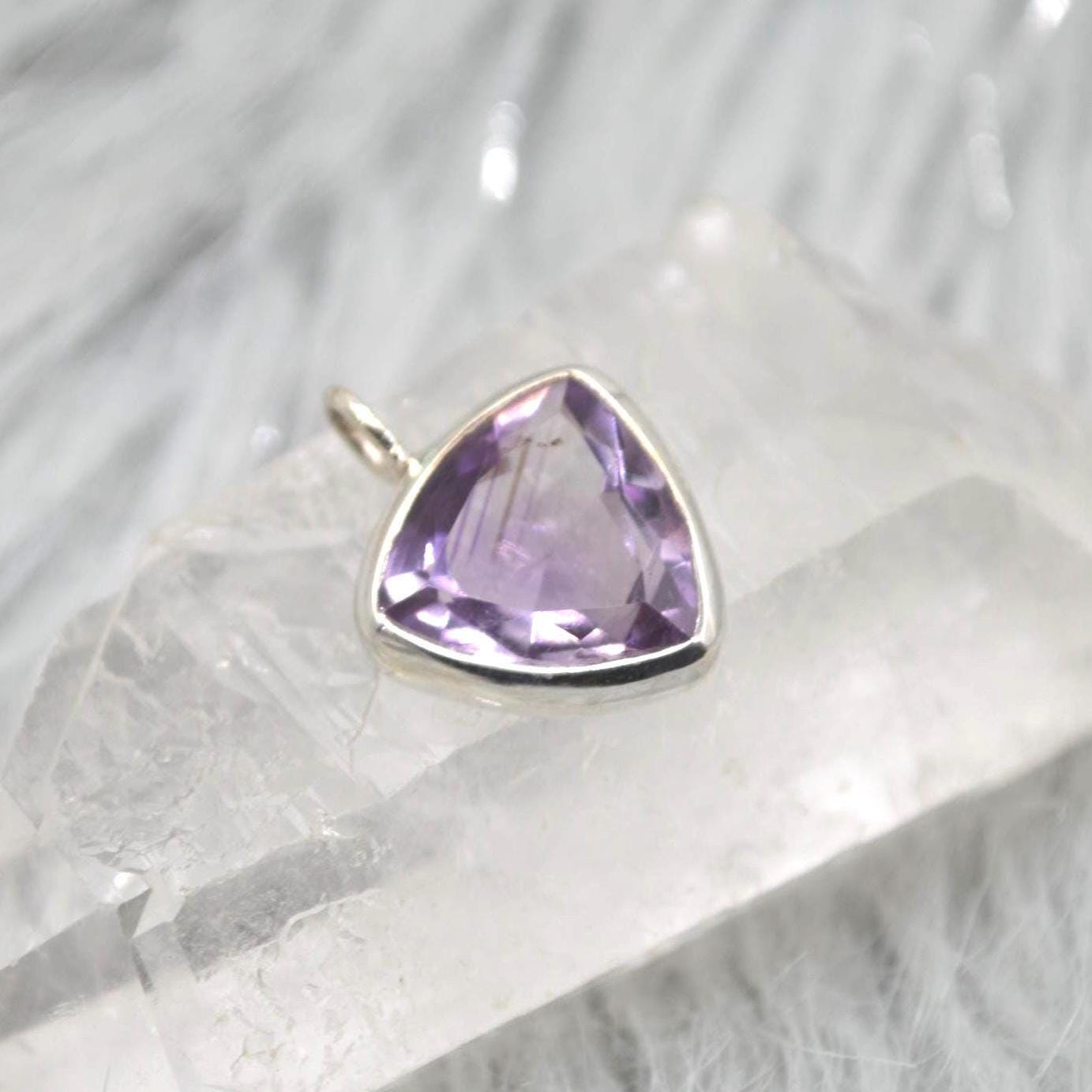 Amethyst Pendant Necklace: Sterling Silver, February Birthstone, Purple Gemstone Jewelry