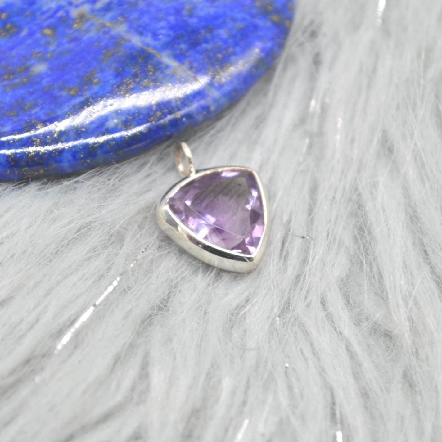 Amethyst Pendant Necklace: Sterling Silver, February Birthstone, Purple Gemstone Jewelry