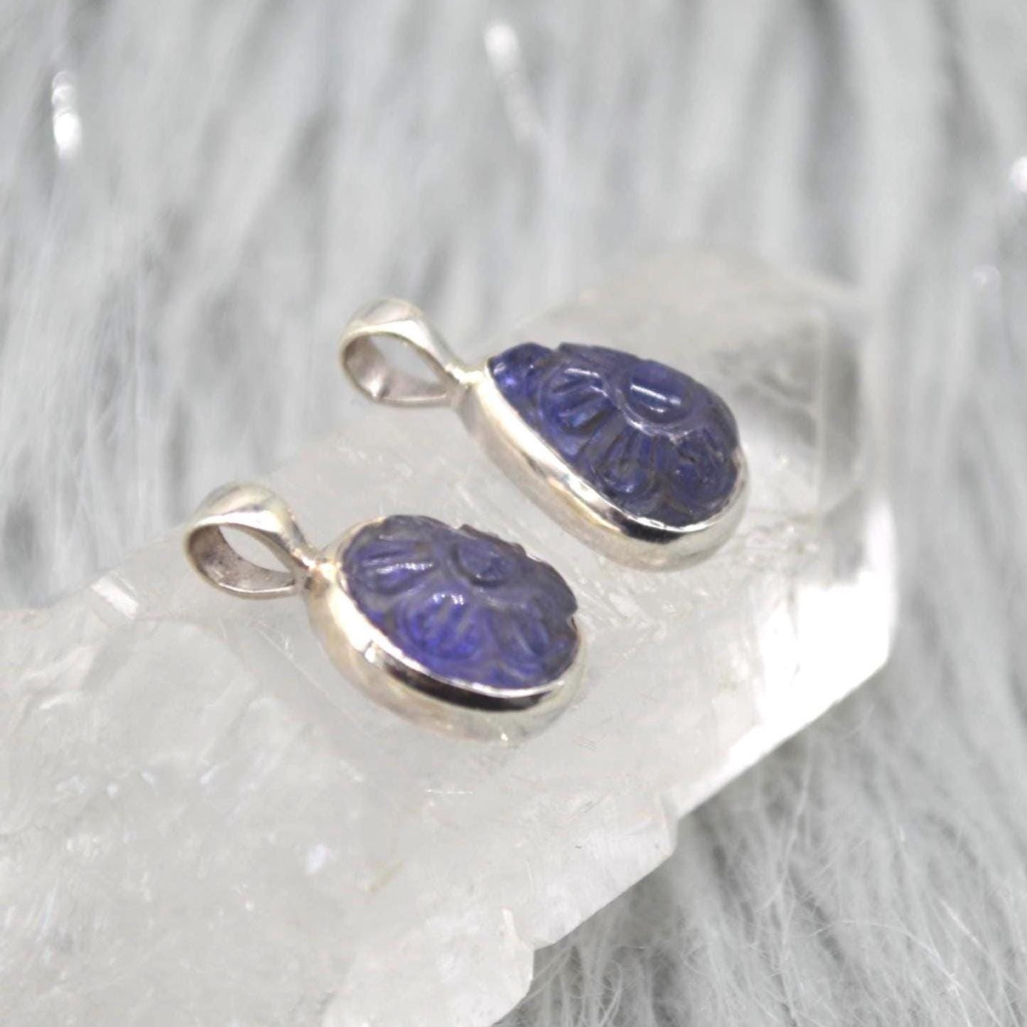 Tanzanite Pendant Necklace: Sterling Silver, Blue Gemstone, December Birthstone