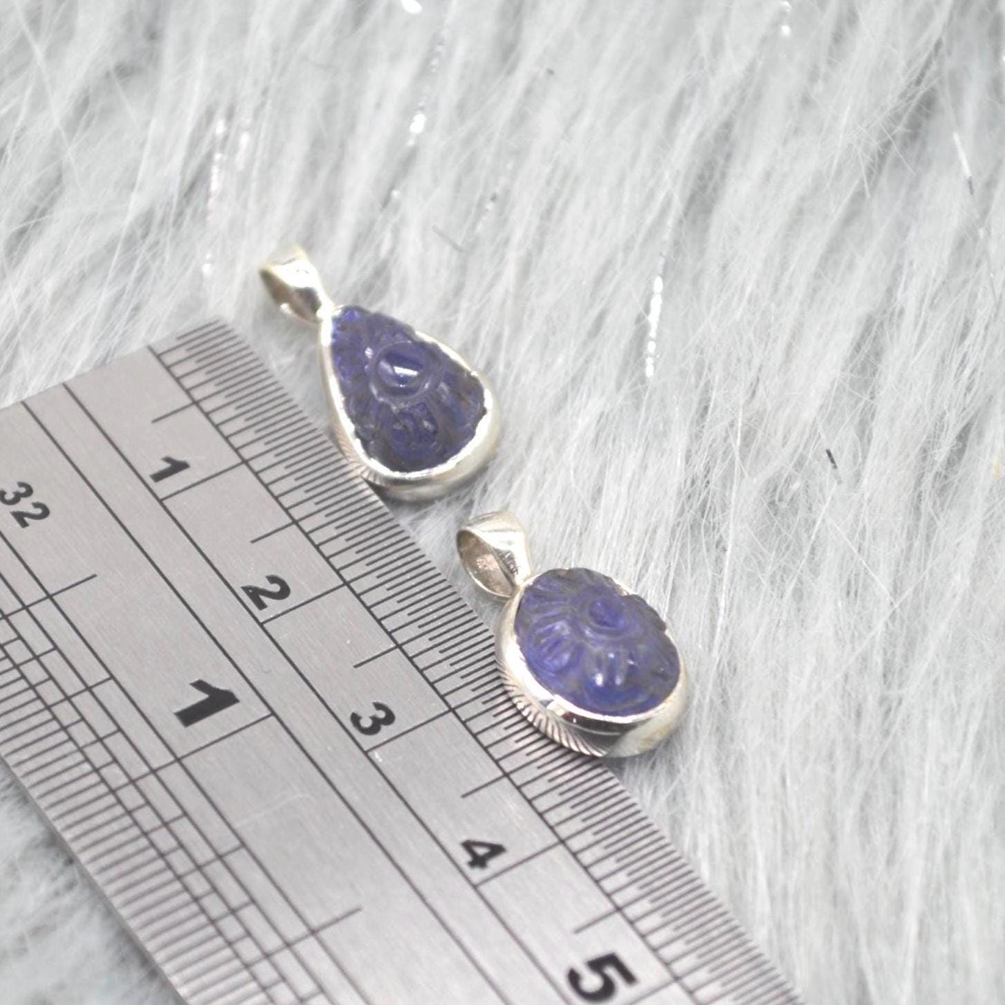 Tanzanite Pendant Necklace: Sterling Silver, Blue Gemstone, December Birthstone