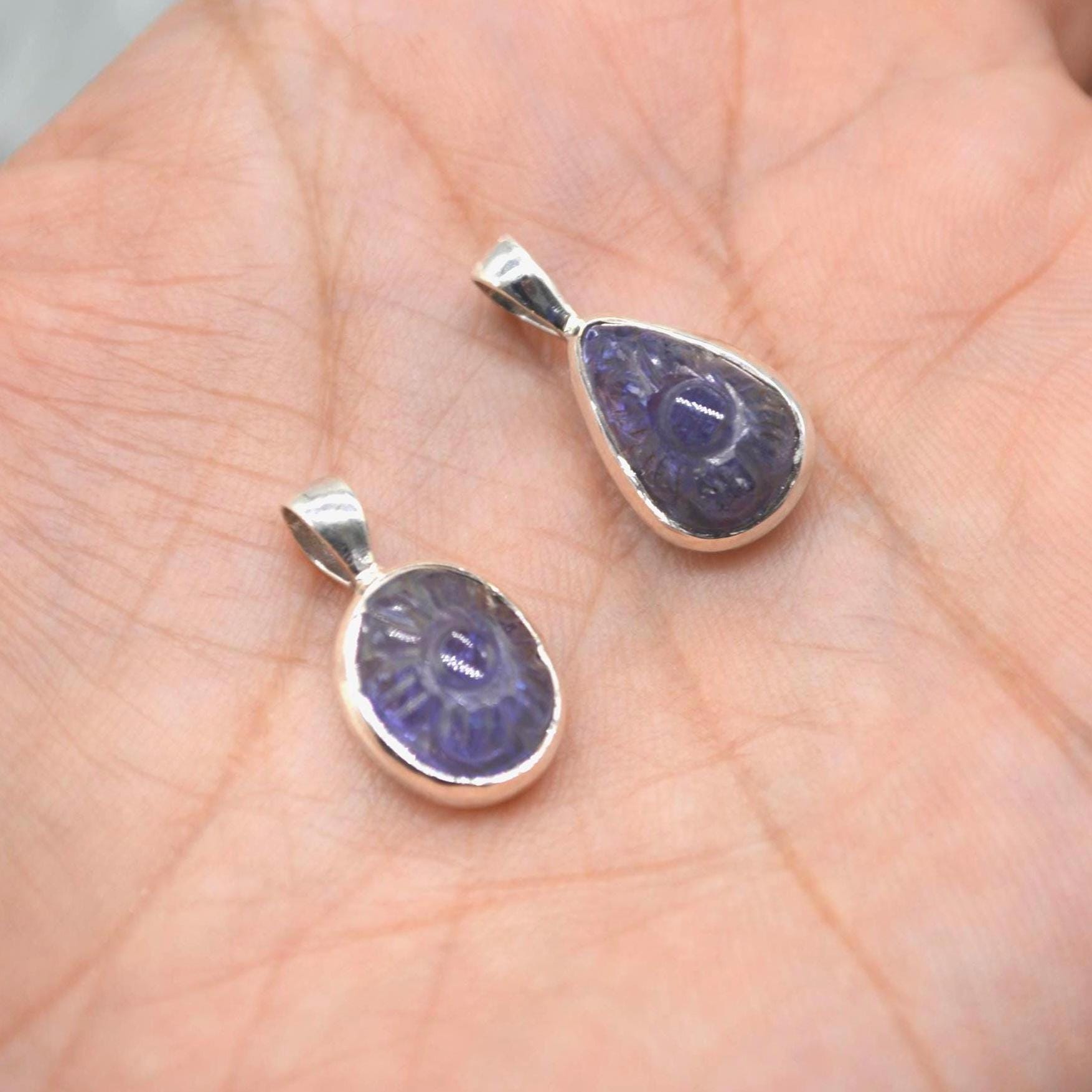 Tanzanite Pendant Necklace: Sterling Silver, Blue Gemstone, December Birthstone