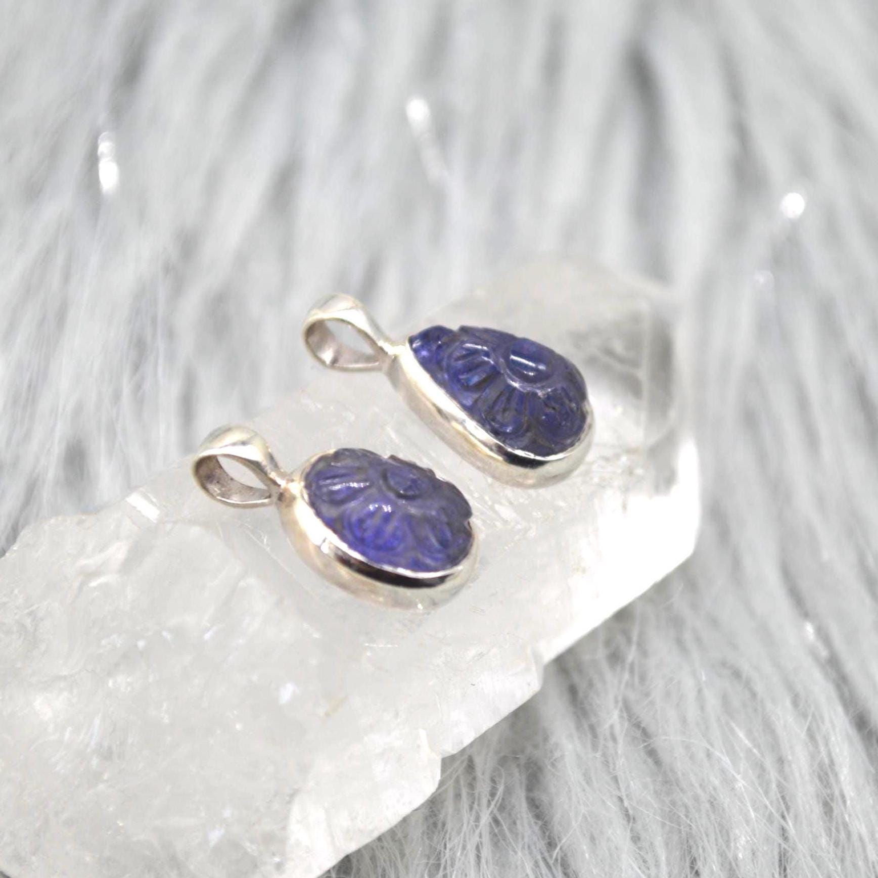 Tanzanite Pendant Necklace: Sterling Silver, Blue Gemstone, December Birthstone