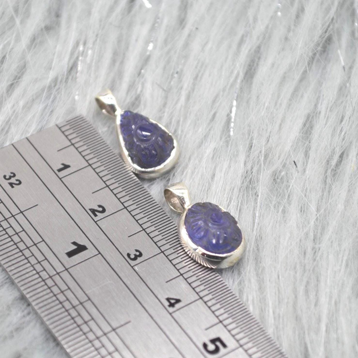 Tanzanite Pendant Necklace: Sterling Silver, Blue Gemstone, December Birthstone