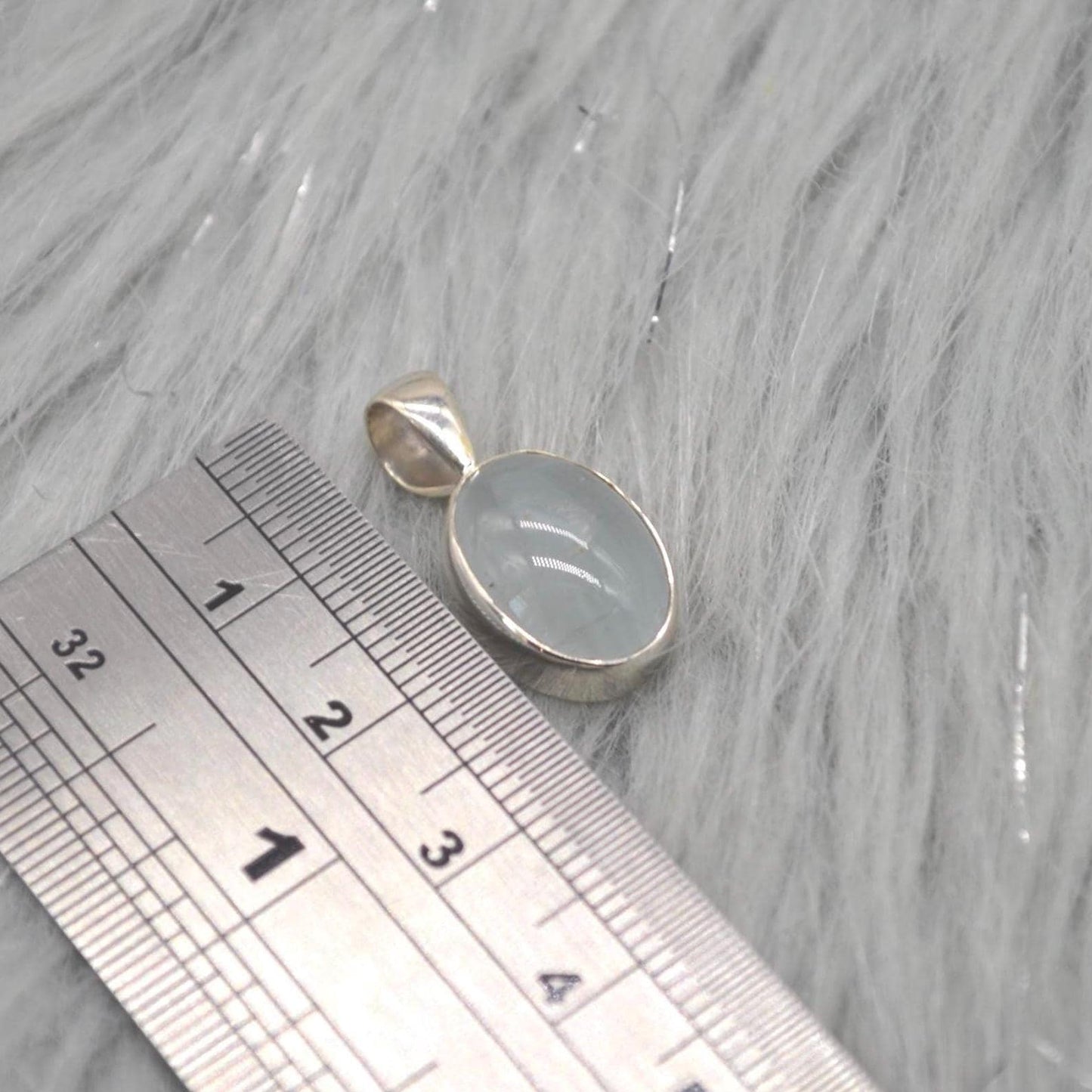 Aquamarine Pendant Necklace: Sterling Silver, March Birthstone, Blue Gemstone, Oval