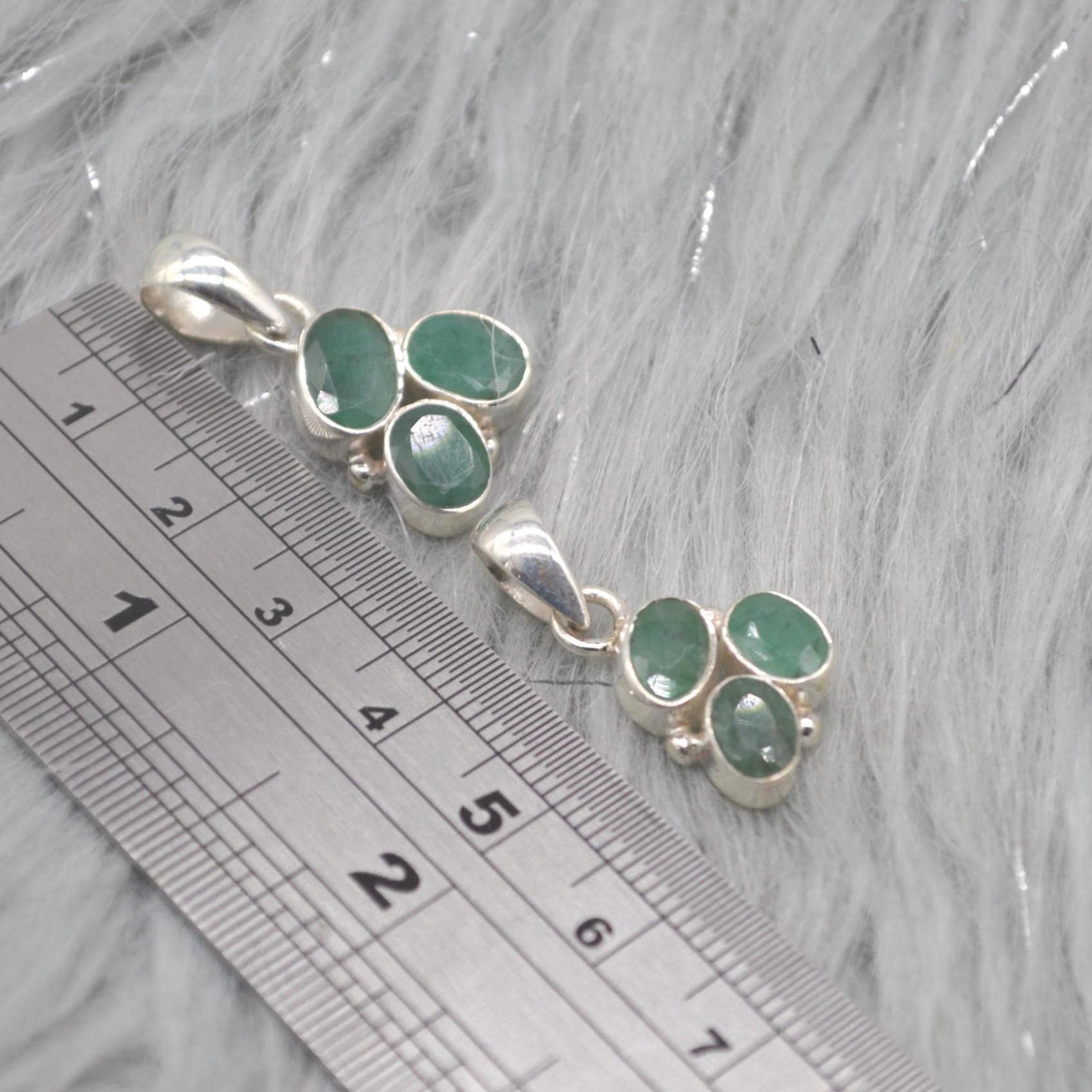 Emerald Pendant: Sterling Silver, May Birthstone