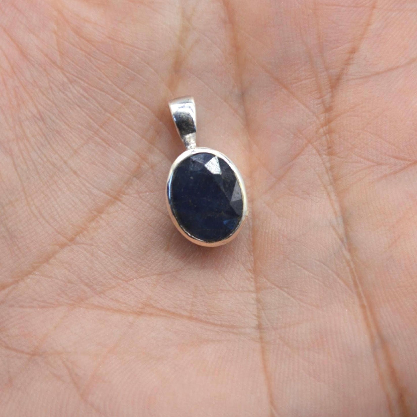 Sapphire Pendant Necklace: Sterling Silver, Blue Gemstone, September Birthstone, Oval or Teardrop