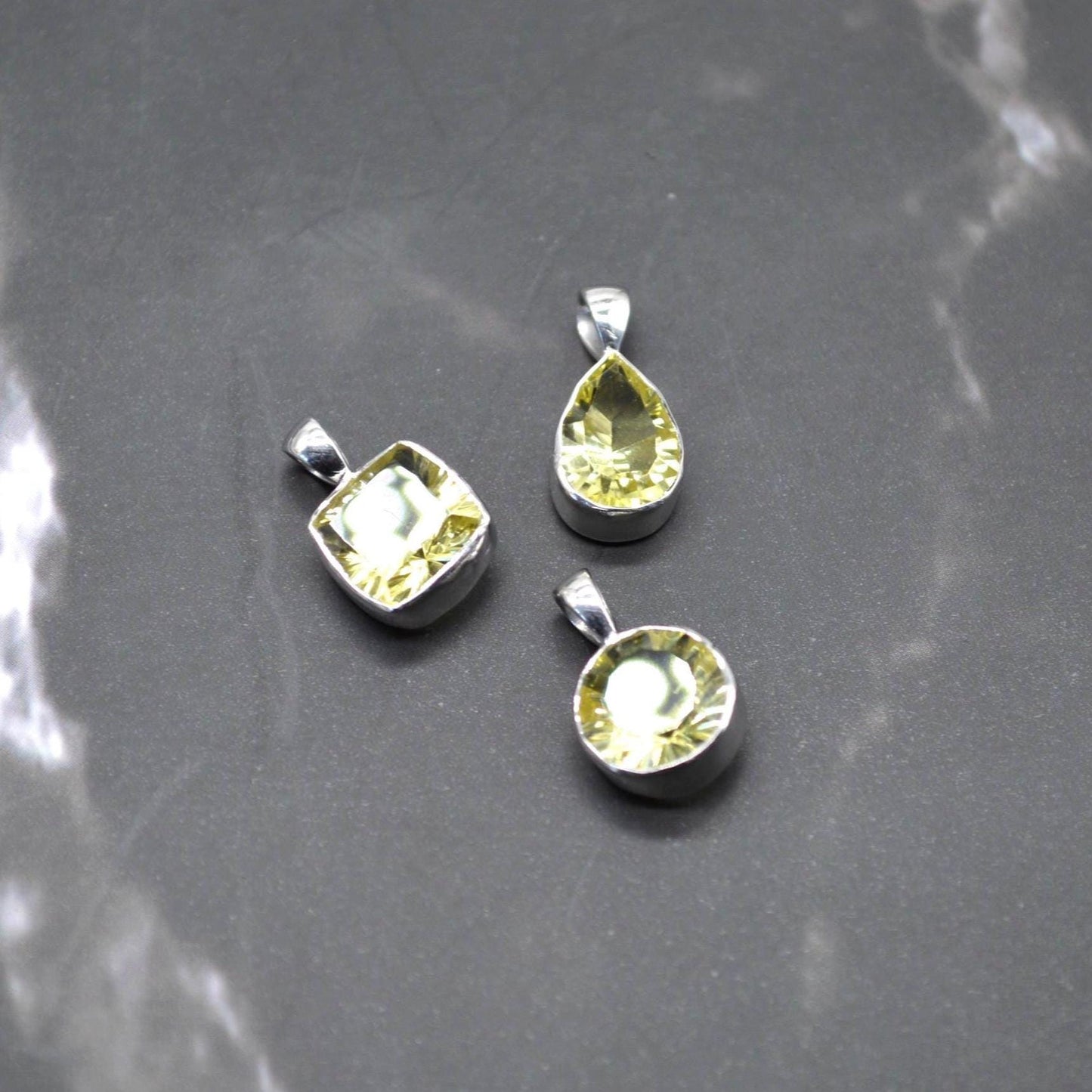Lemon Quartz Pendant Necklace: Sterling Silver, Yellow Gemstone