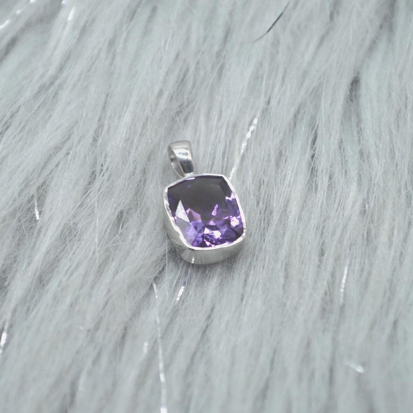 Amethyst Pendant Necklace: Sterling Silver, February Birthstone, Purple Gemstone Jewelry