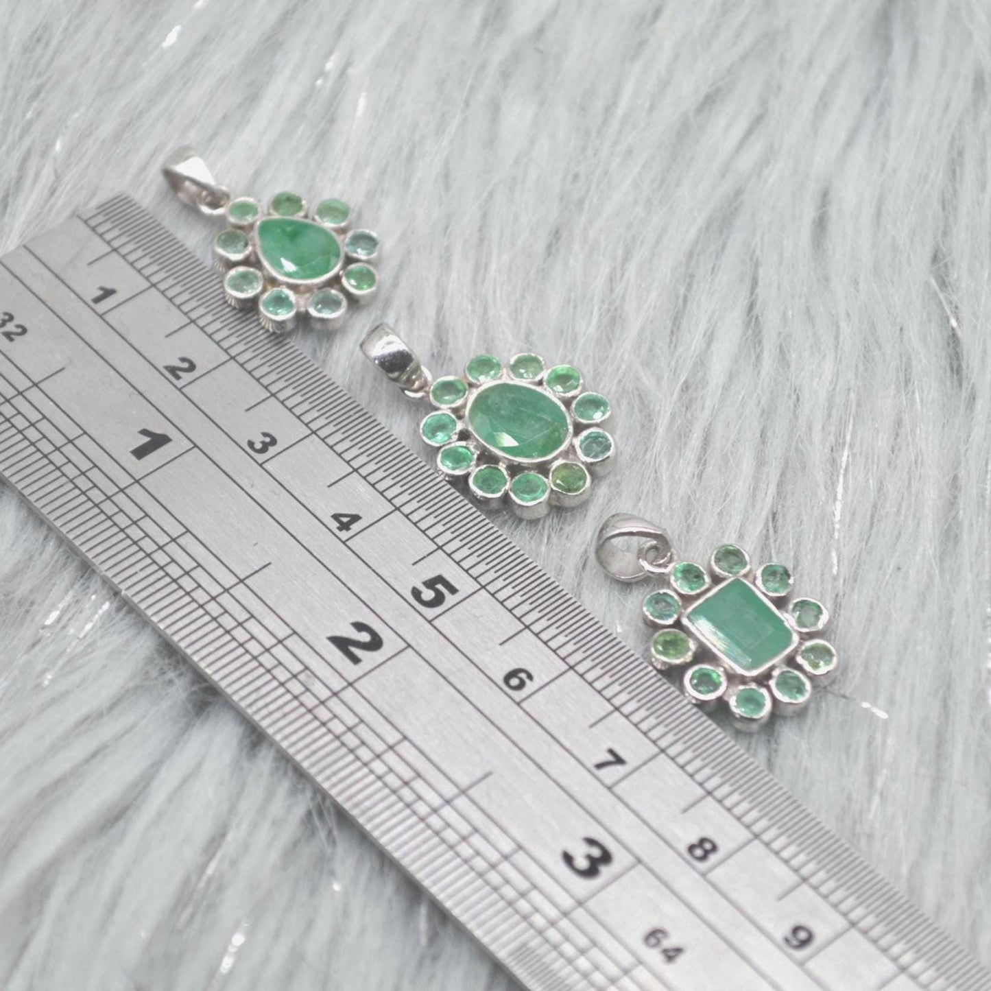 Emerald Pendant Necklace: Sterling Silver, May Birthstone, Green Gemstone