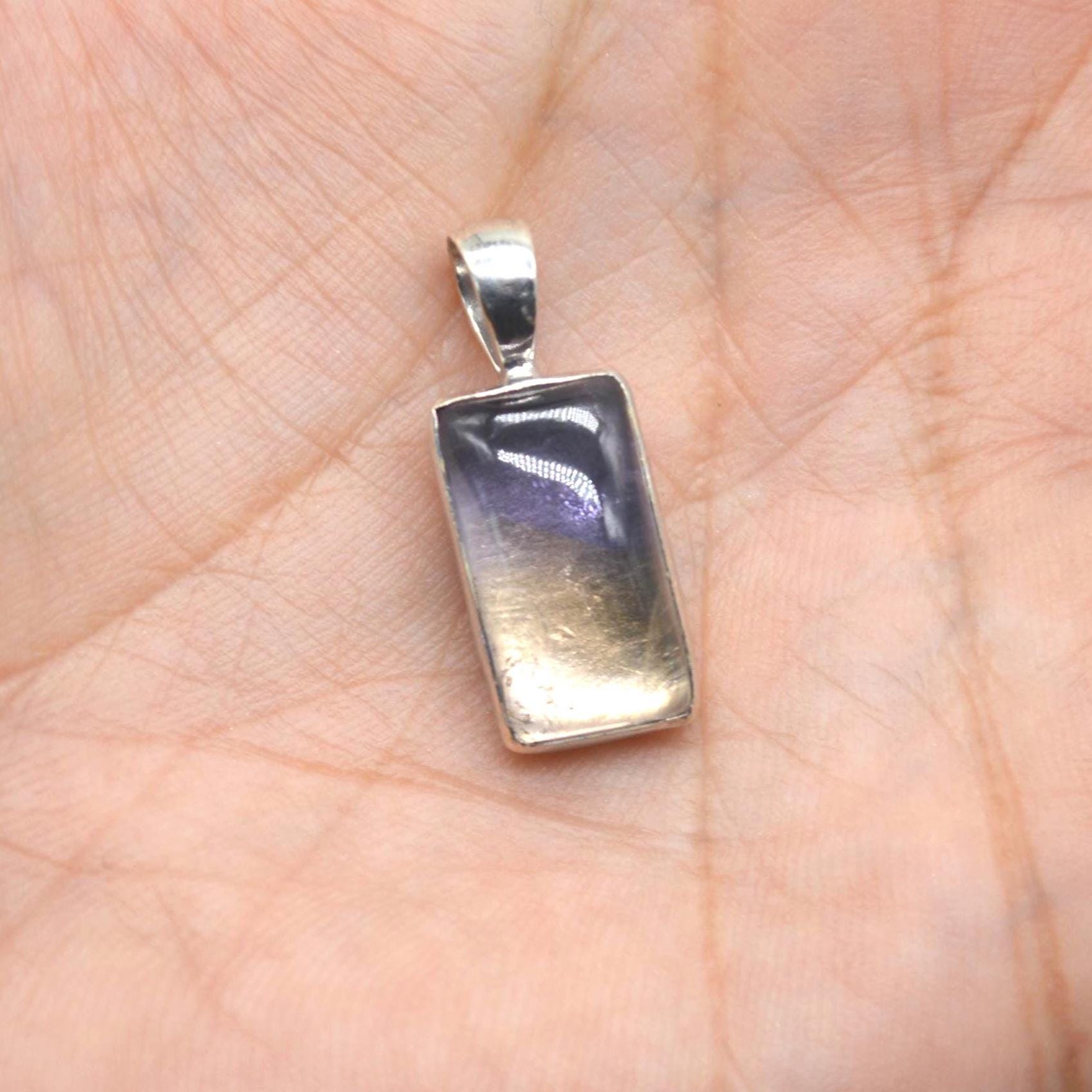 Ametrine Pendant: Sterling Silver, Purple Gemstone