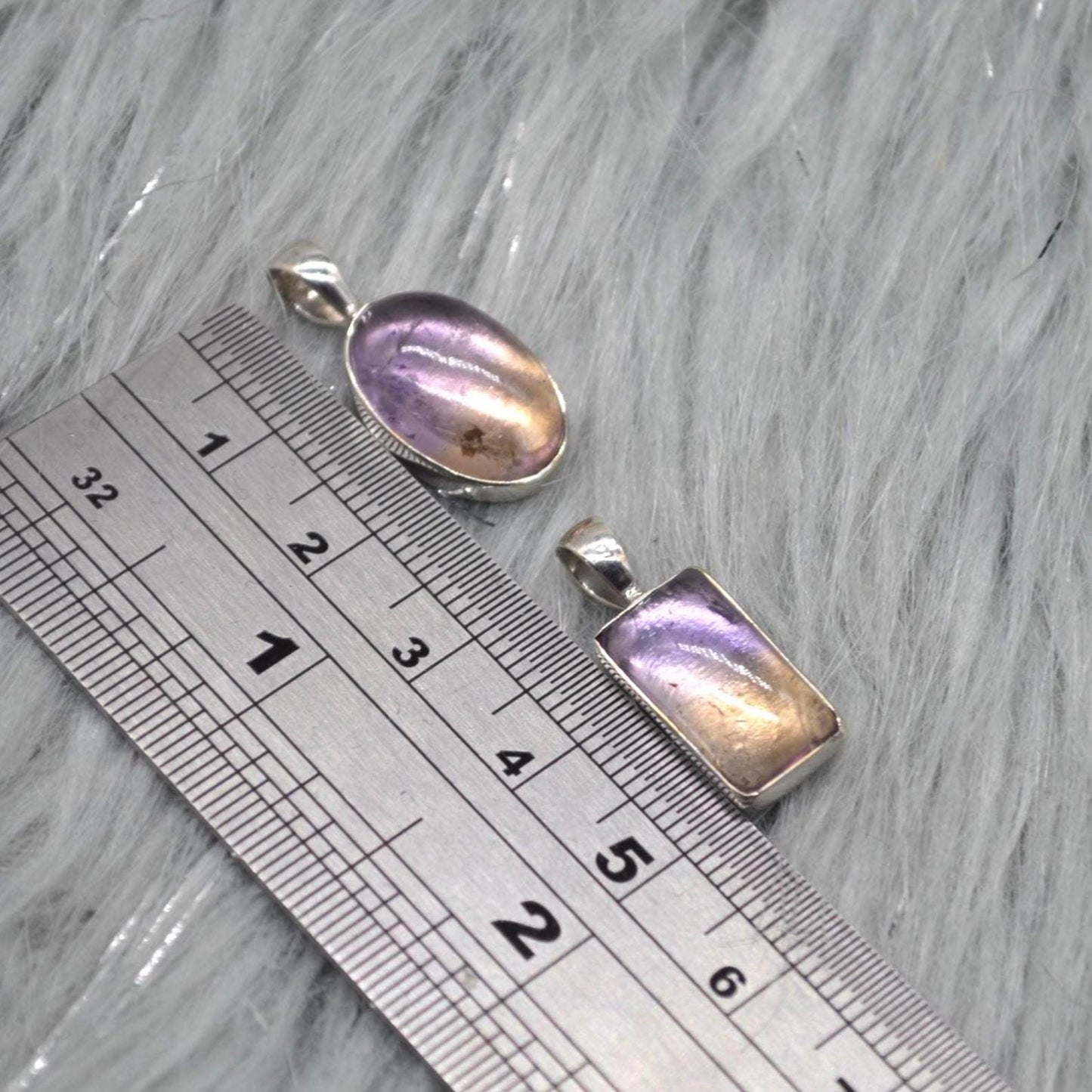 Ametrine Pendant: Sterling Silver, Purple Gemstone