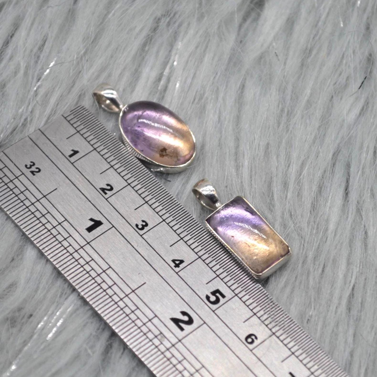 Ametrine Pendant: Sterling Silver, Purple Gemstone