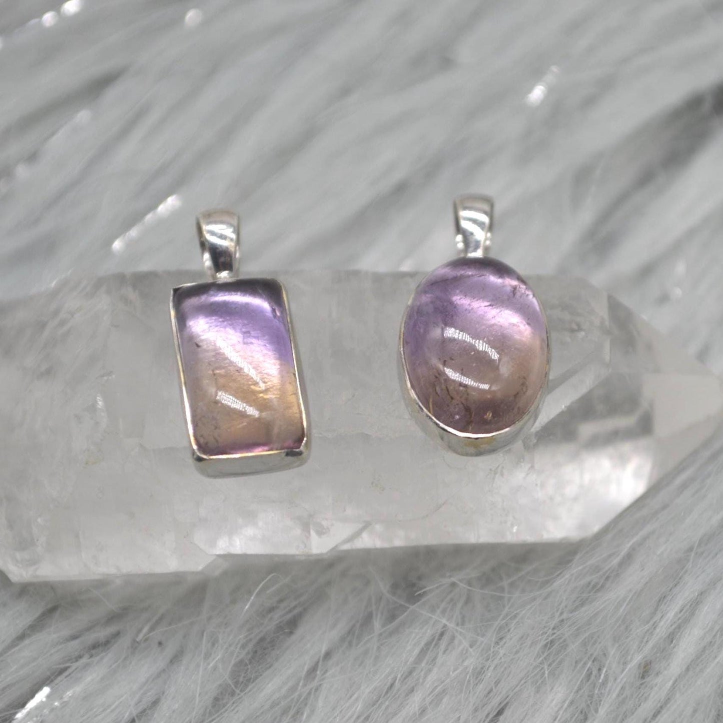 Ametrine Pendant: Sterling Silver, Purple Gemstone