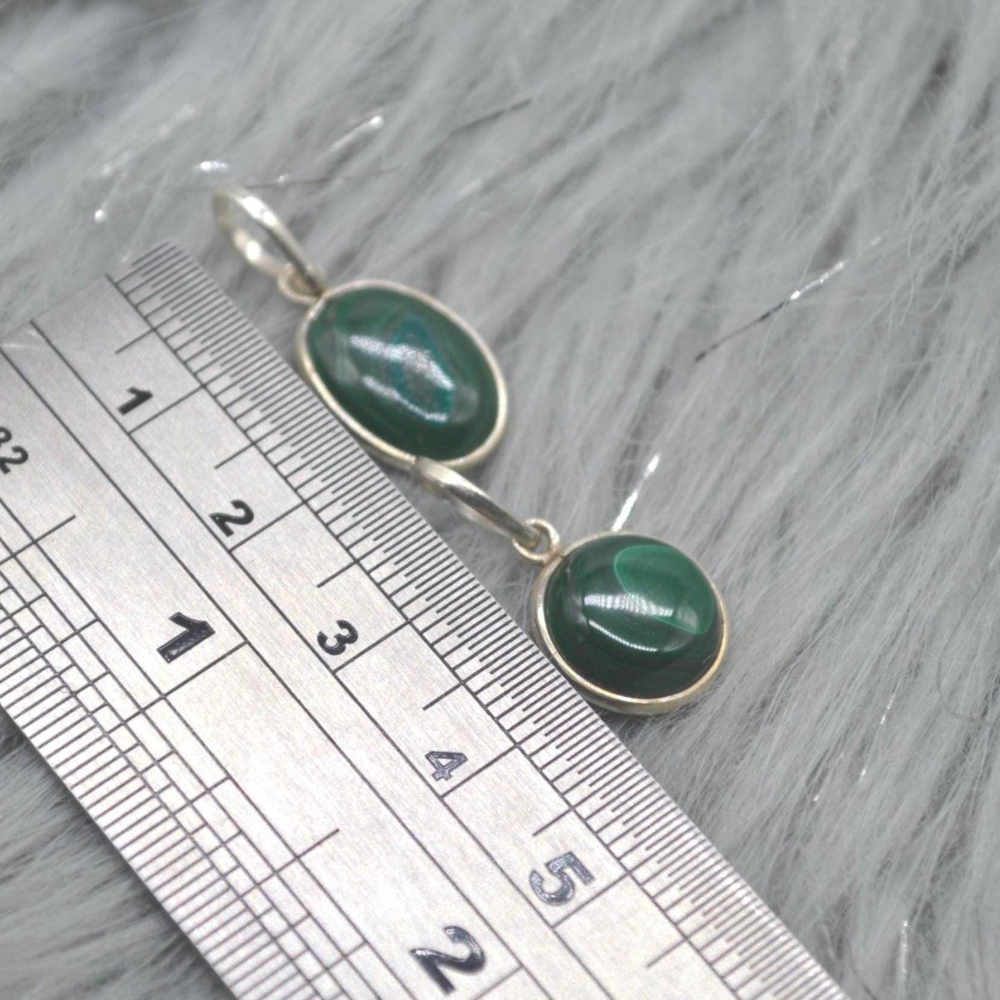 Malachite Pendant: Sterling Silver, Green Gemstone, Oval or Round