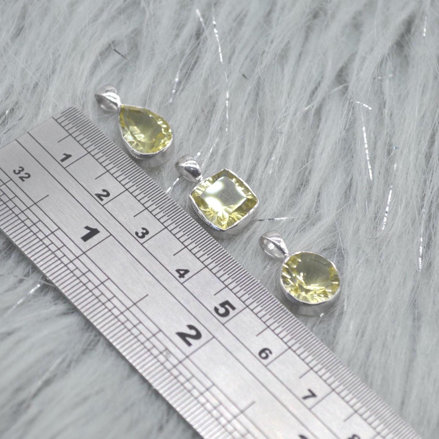 Lemon Quartz Pendant Necklace: Sterling Silver, Yellow Gemstone