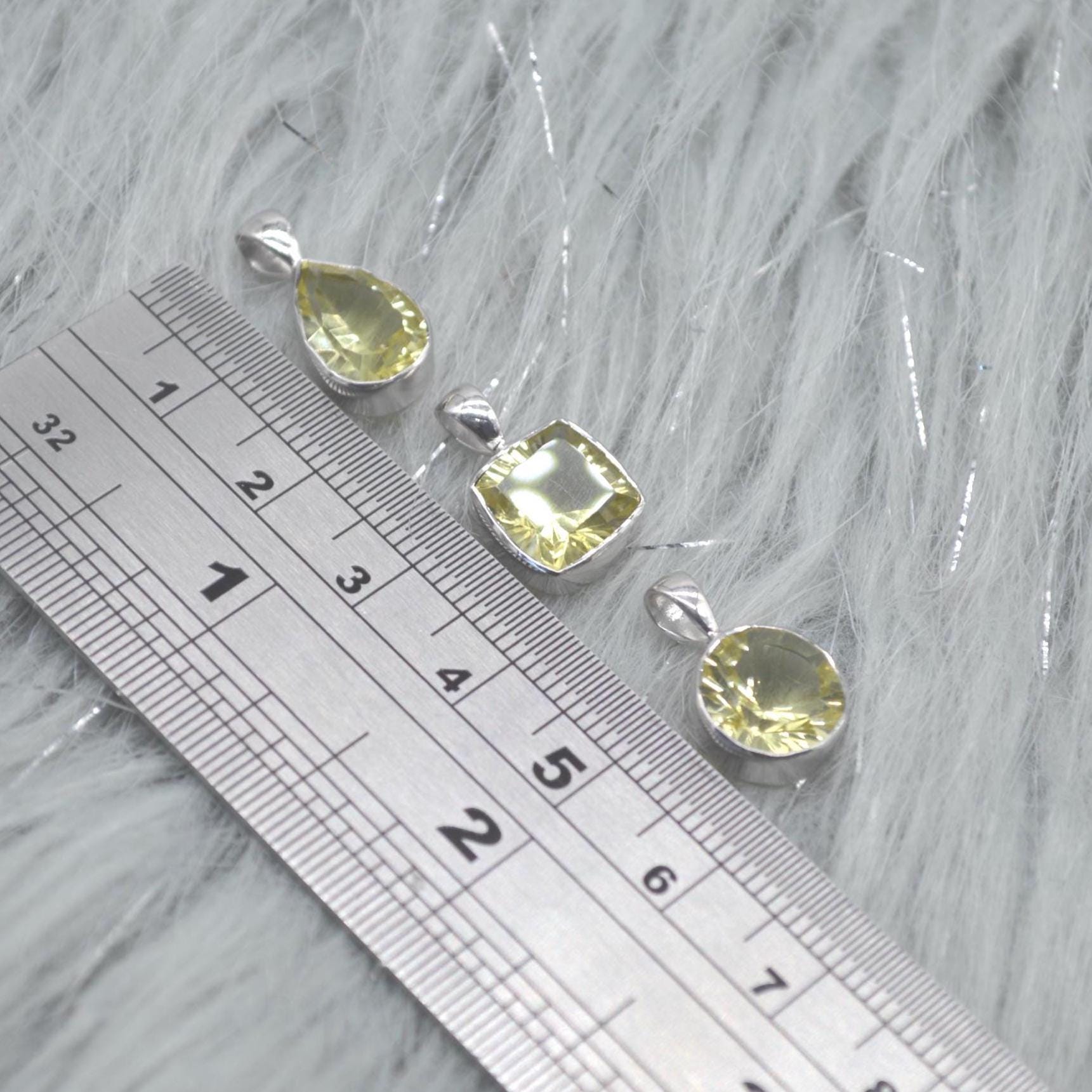 Lemon Quartz Pendant Necklace: Sterling Silver, Yellow Gemstone