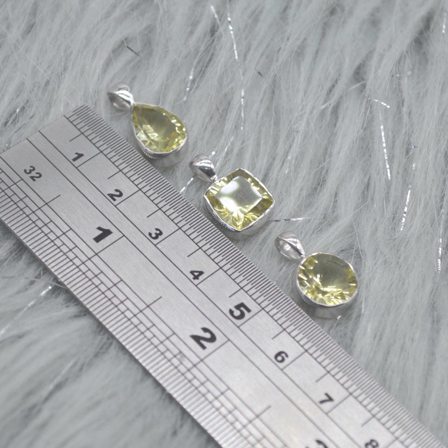 Lemon Quartz Pendant Necklace: Sterling Silver, Yellow Gemstone