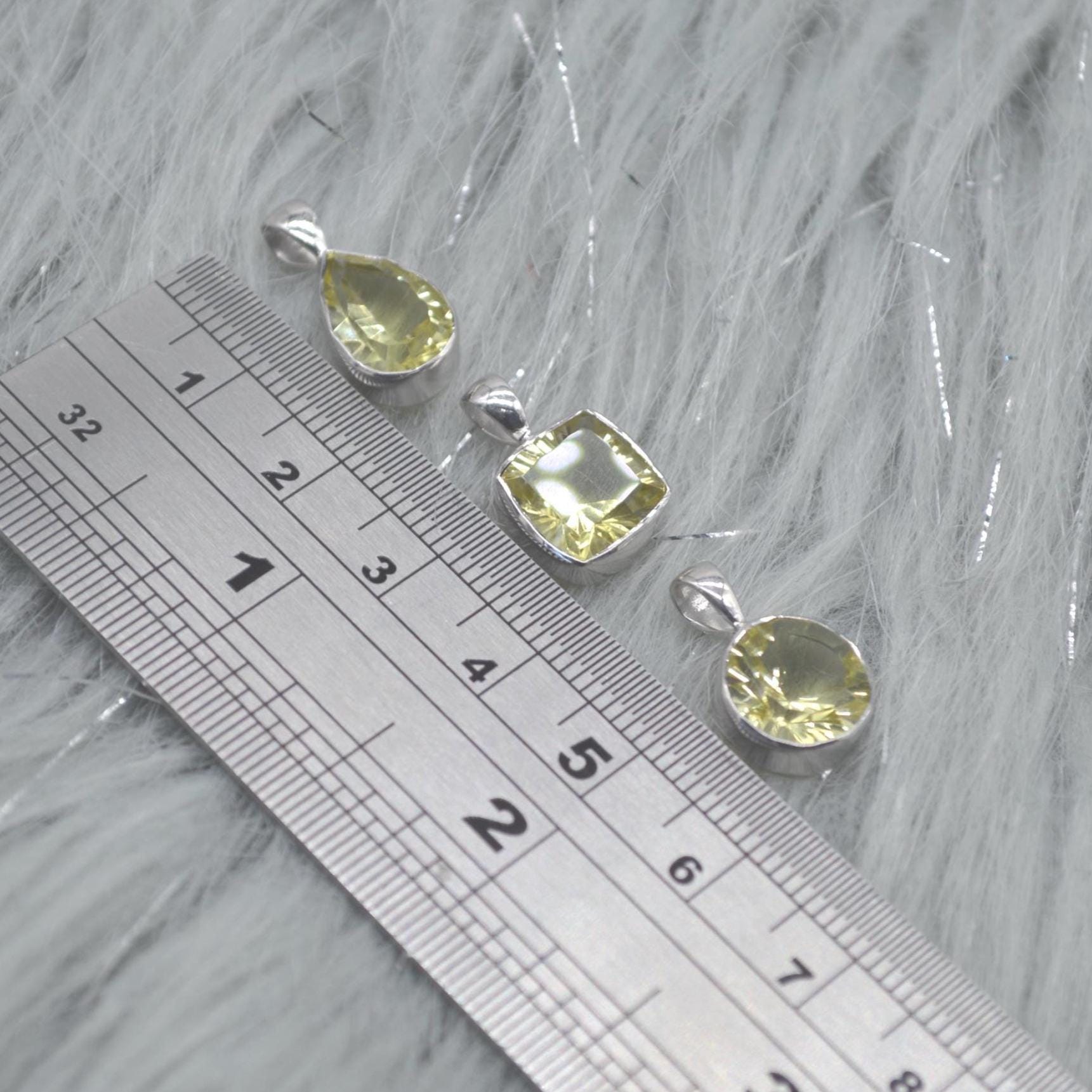 Lemon Quartz Pendant Necklace: Sterling Silver, Yellow Gemstone