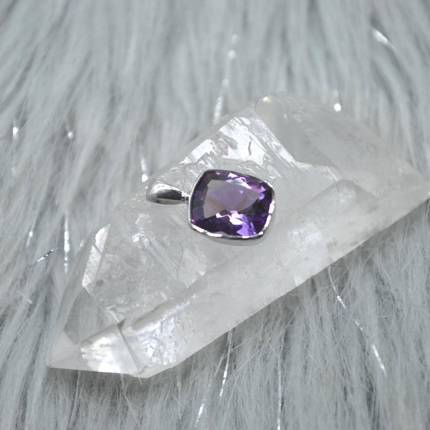 Amethyst Pendant Necklace: Sterling Silver, February Birthstone, Purple Gemstone Jewelry