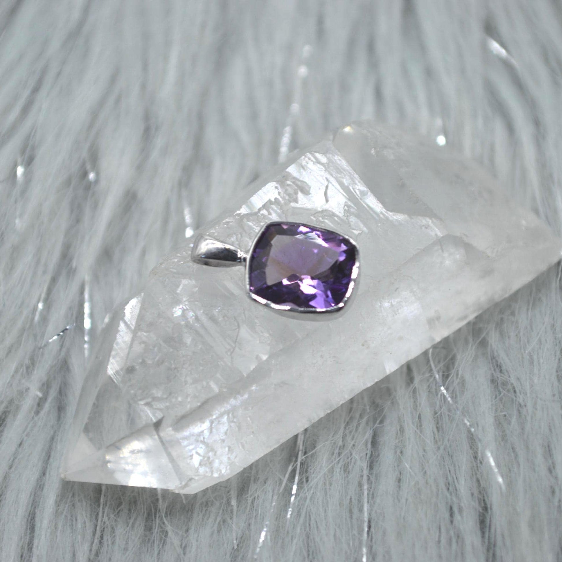 Amethyst Pendant Necklace: Sterling Silver, February Birthstone, Purple Gemstone Jewelry